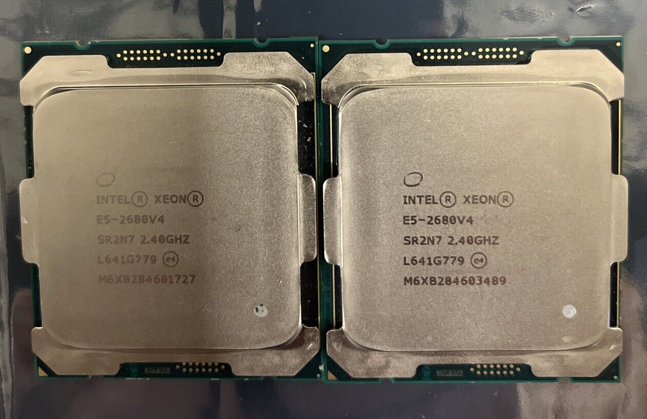 Lot of 2 Intel Xeon E5-2680 V4 SR2N7 14 Core 2.4Ghz LGA 2011-3 Processor CPU