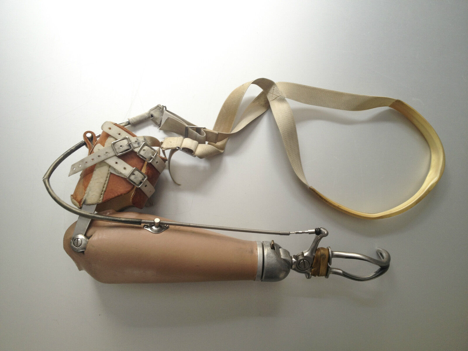 Vintage prosthetic arm with hook right 