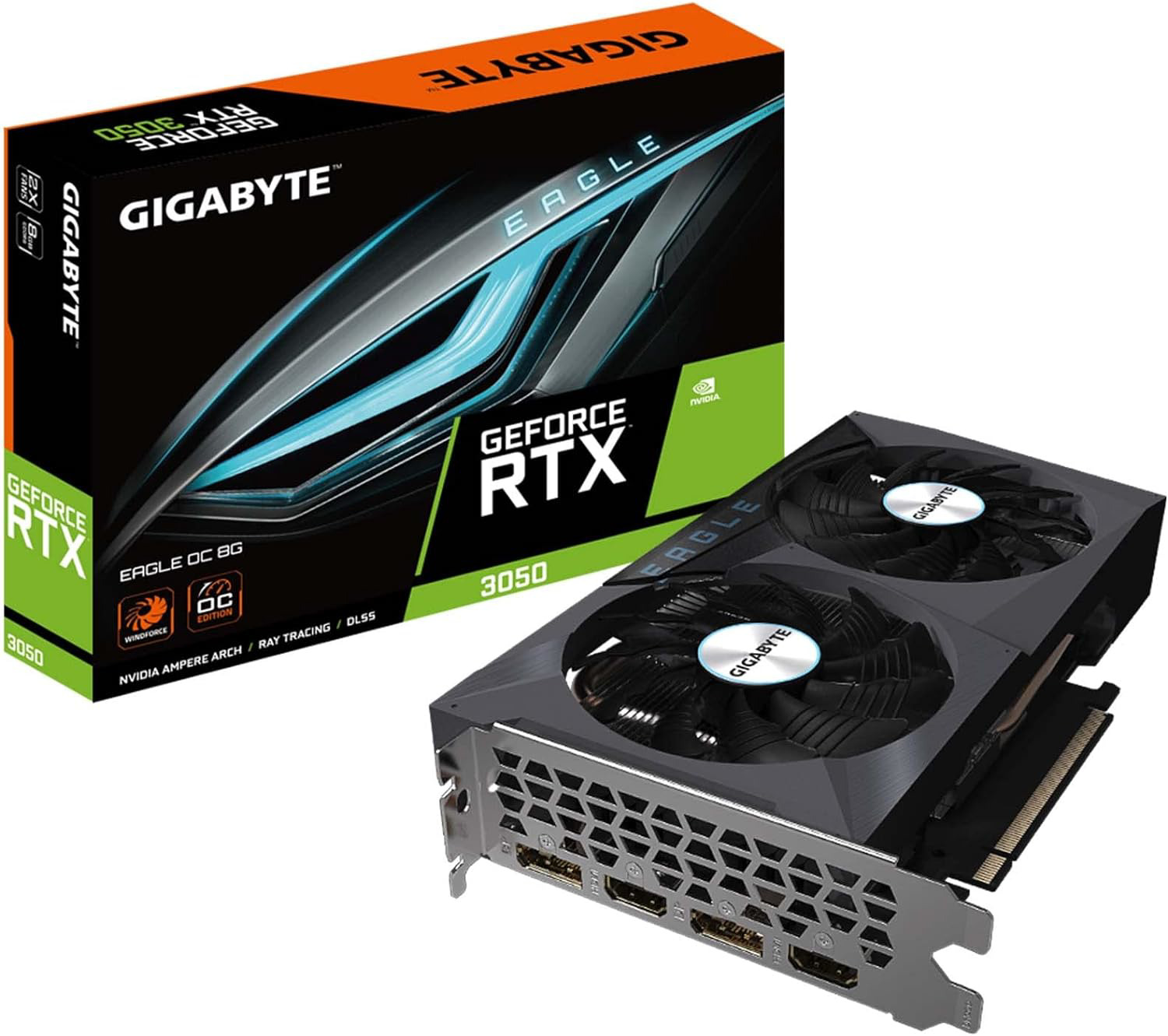 GIGABYTE GeForce RTX 3050 Eagle OC 8G Graphics Card, 2X WINDFORCE Fans, 8GB 128-