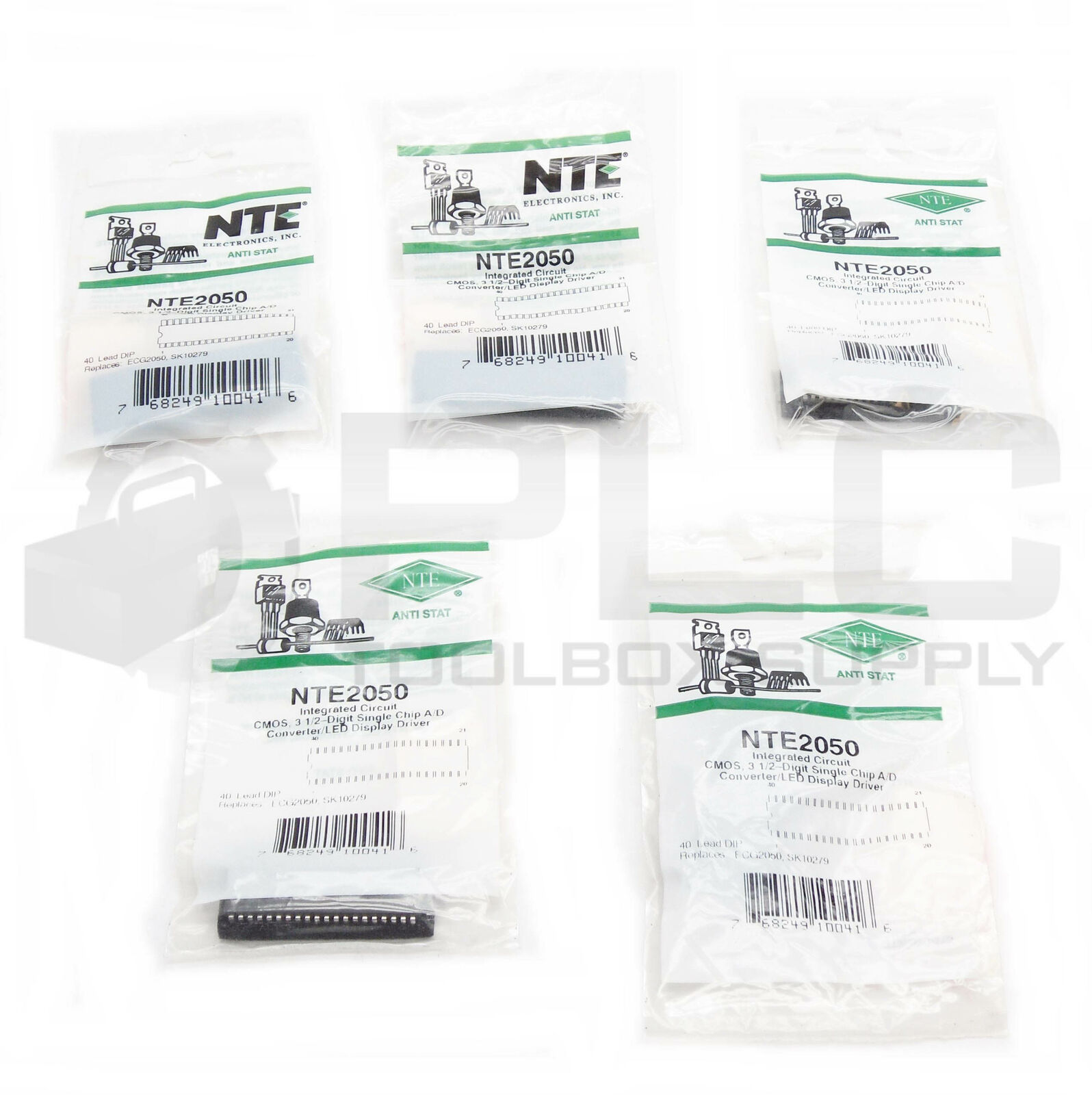 LOT OF 5 SEALED NEW NTE NTE2050 SINGLE CHIP INTEGRATED CIRCUIT 3.5 DIGIT 40 PIN