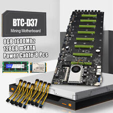 BTC-D37 Mining Motherboard Set 8 GPU with DDR3 8G RAM 128G SSD 8pcs Power Cable picture