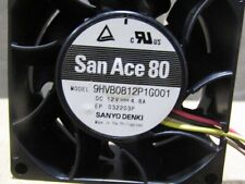 San Ace 80 Sanyo Denki 9HVB0812P1G001 Axial Fan Square 12VDC 80mm 57.6W 130CFM picture