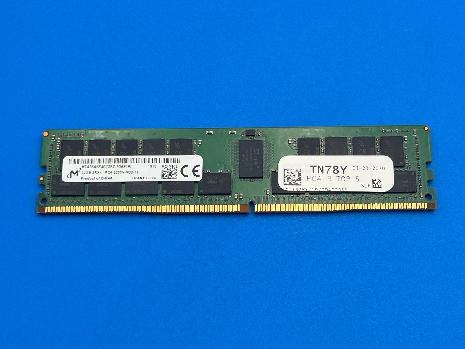 32GB 2Rx4 DDR-4 2666V MHz ECC Reg. Micron MTA36ASF4G72PZ-2G6E1RI 32GB 2Rx4 DDR-4 2666V MHz ECC Reg. Micron MTA36ASF4G72PZ-2G6E1RI