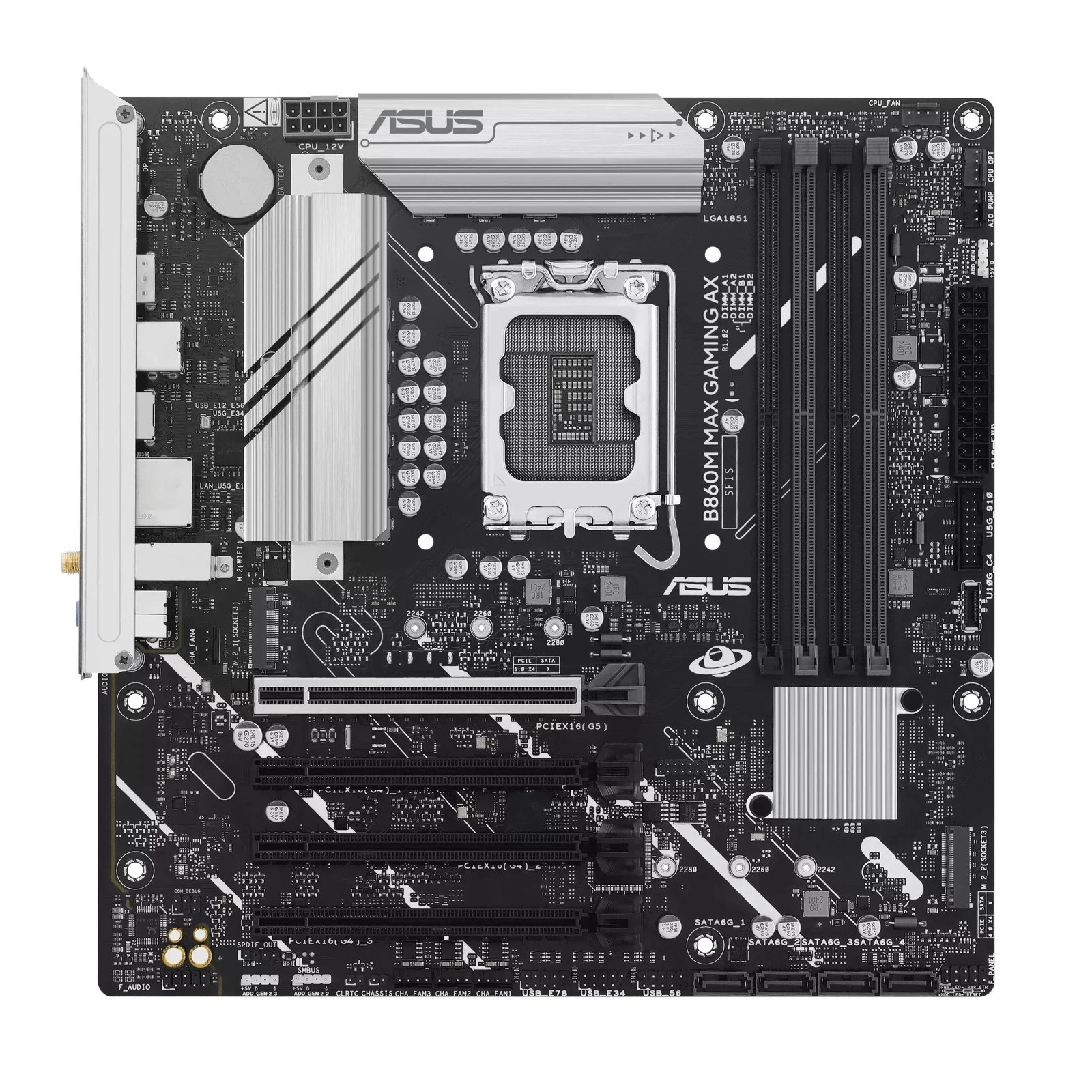 ASUS B860M MAX GAMING AX LGA 1851 DDR5 mATX Desktop Motherboard ASUS B860M MAX GAMING AX LGA 1851 DDR5 mATX Desktop Motherboard