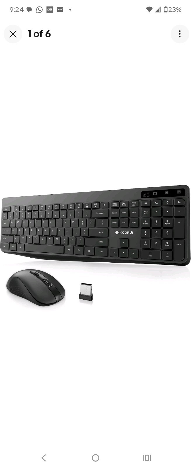 Wireless Keyboard and Mouse Combo,KOORUI 2.4G Silent Full Size Ergo... Fast Ship Wireless Keyboard and Mouse Combo,KOORUI 2.4G Silent Full Size Ergo... Fast Ship