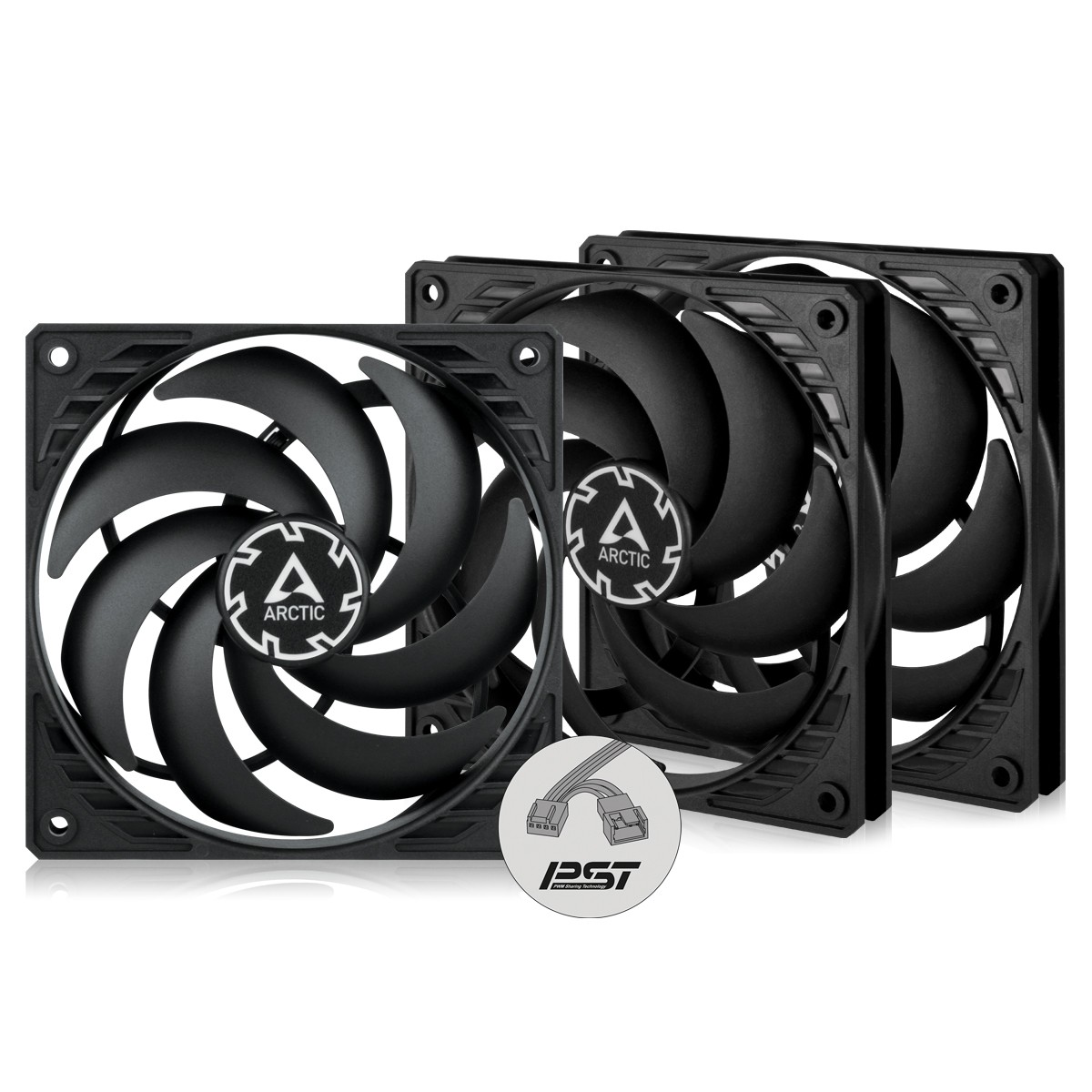 ARCTIC P12 SLIM PWM PST (3 Pack) 120 mm Case Fan Pressure-optimised Computer