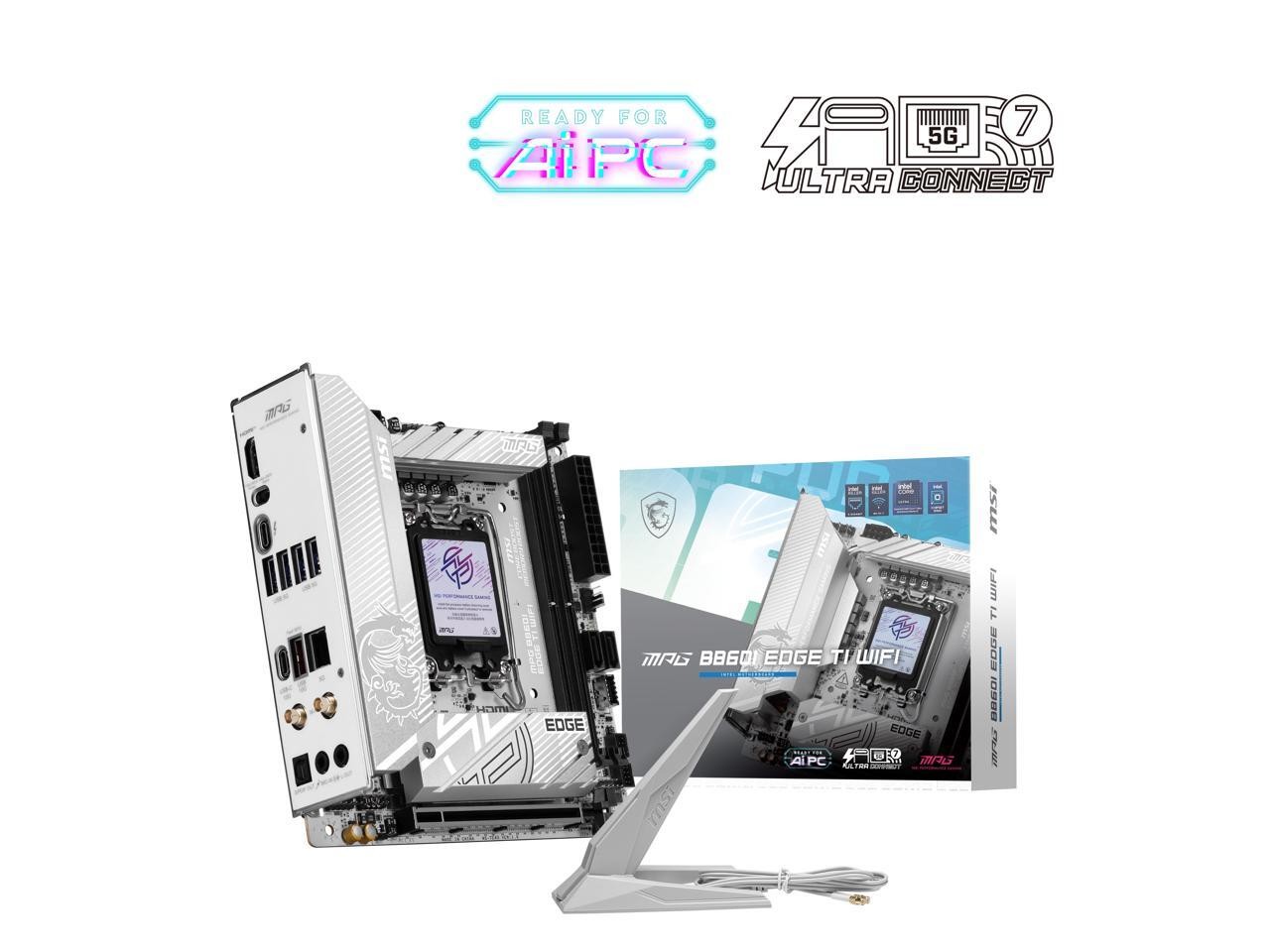 MSI MPG B860I EDGE TI WIFI Motherboard, Mini-ITX - Supports Intel Core Ultra Pro MSI MPG B860I EDGE TI WIFI Motherboard, Mini-ITX - Supports Intel Core Ultra Pro