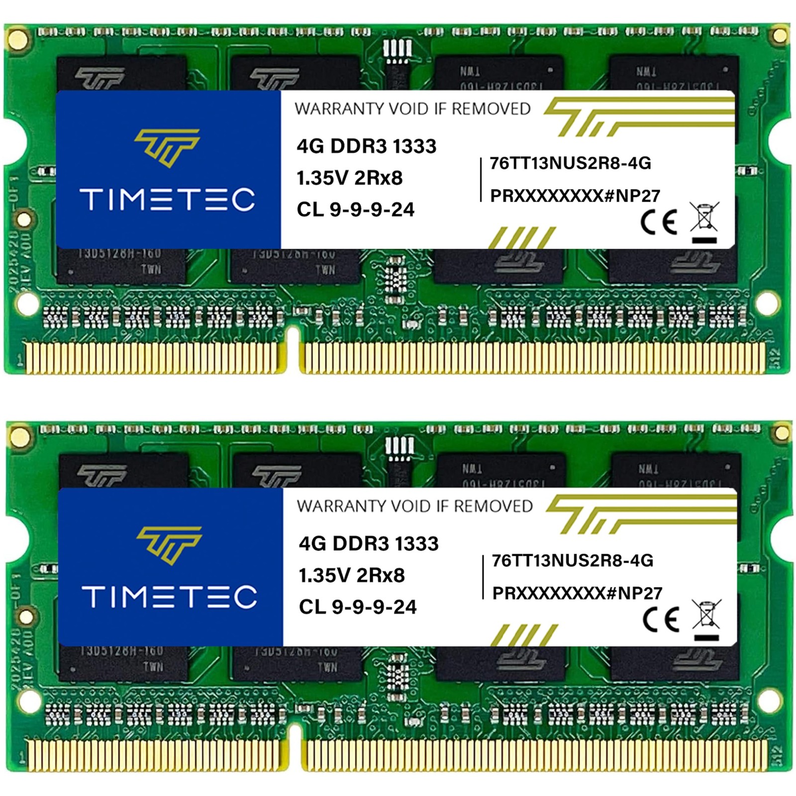 Timetec 8GB KIT(2x4GB) DDR3 / DDR3L 1333MHz KIT(2x4GB), Black,Green