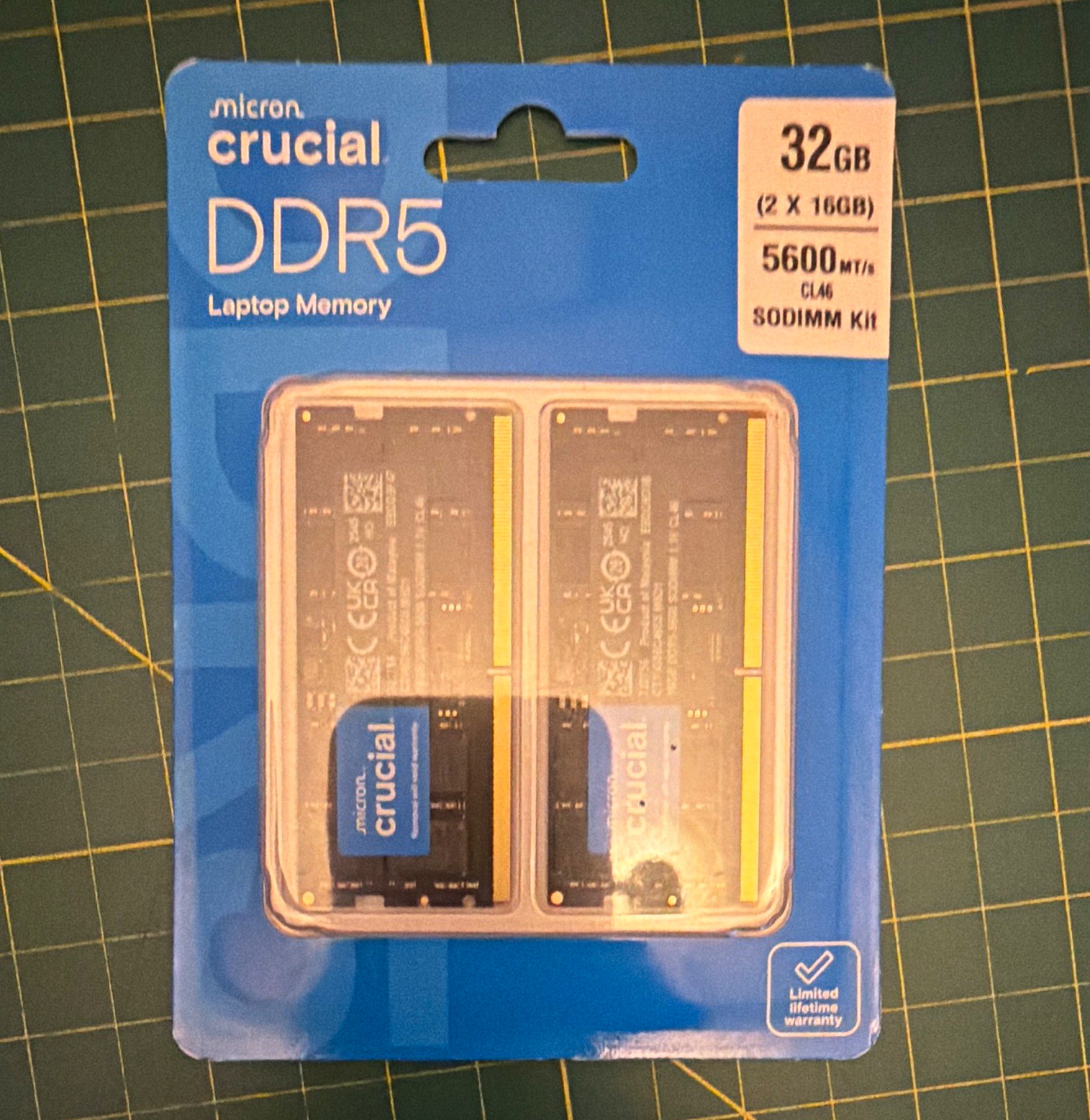 Crucial DDR5 32GB (2x16GB) 5600 MT/s CL46 SO-DIMM CT2K16G56C46S5 Crucial DDR5 32GB (2x16GB) 5600 MT/s CL46 SO-DIMM CT2K16G56C46S5
