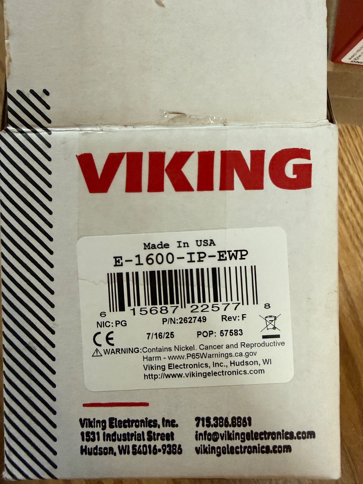 Viking Electronics VoIP Handsfree Emergency Phone E-1600-IP-EWP UPC 615687225778 Viking Electronics VoIP Handsfree Emergency Phone E-1600-IP-EWP UPC 615687225778