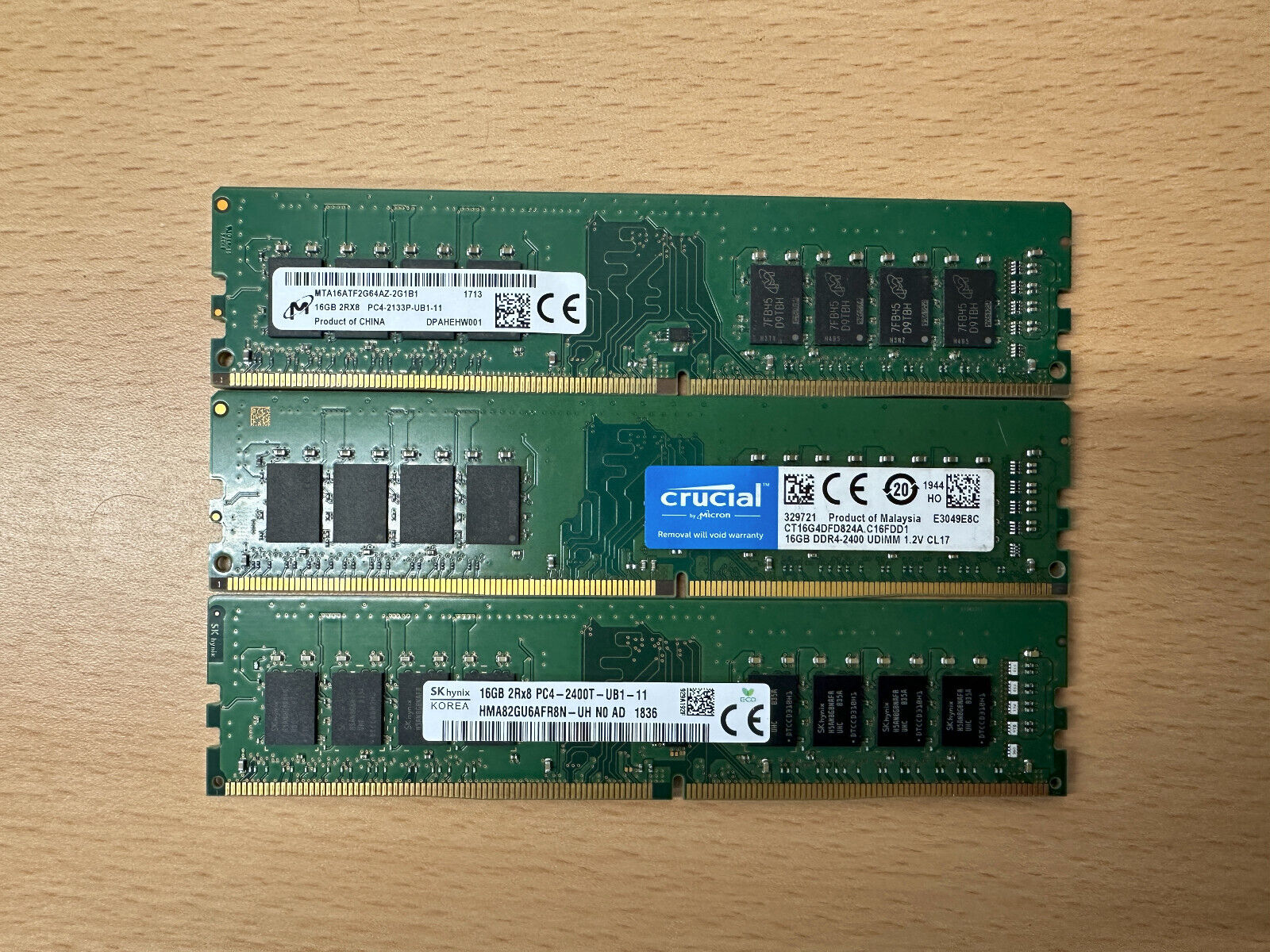 48GB (16GBx3) Various Brand/Speed DDR4 RAM DIMMs Desktop Memory Read