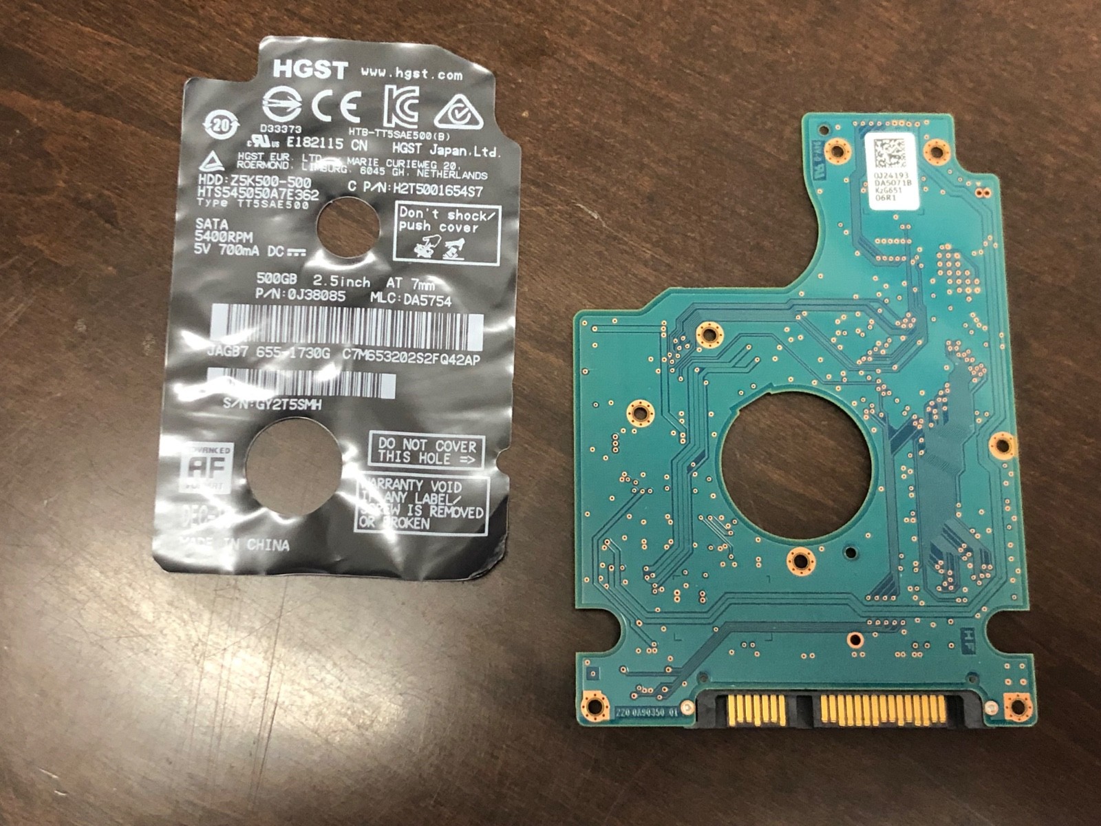 HGST 500gb 2.5 inch HDD Analog Board