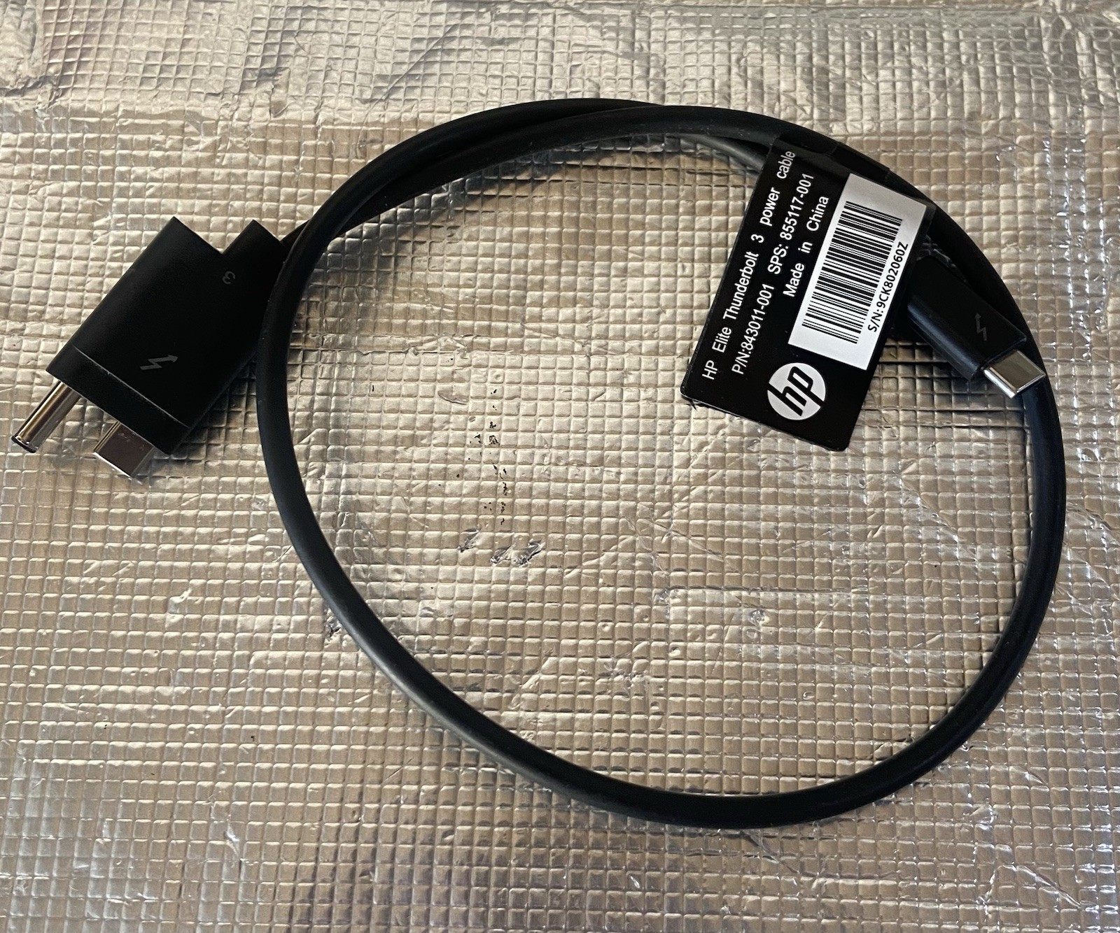 HP Elite Thunderbolt 3 Power Cable AC+USB Type-C to USB Type-C 843011-001