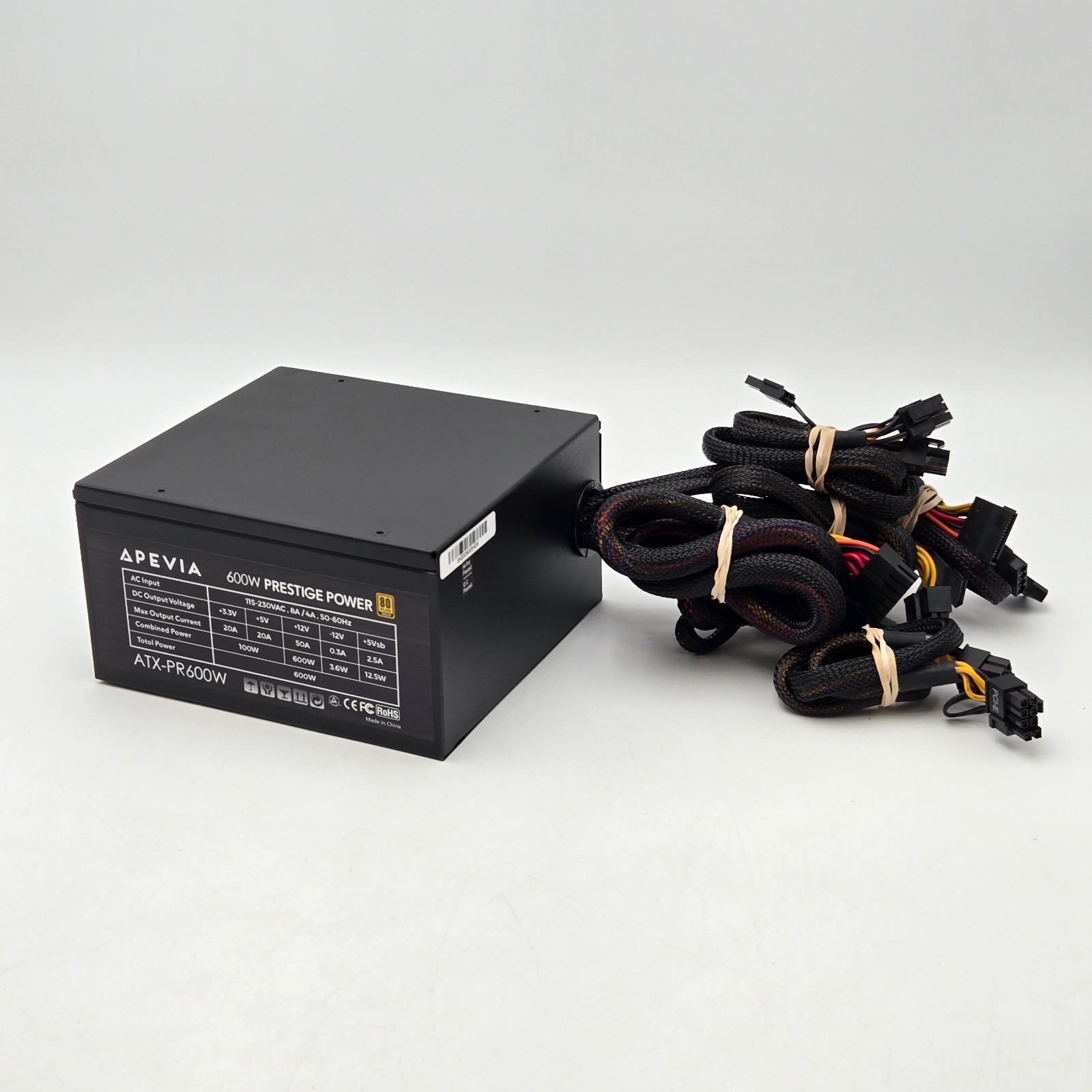 Apevia Prestige Series 600W PSU ATX-PR600W 80 Plus Gold Desktop Power Supply