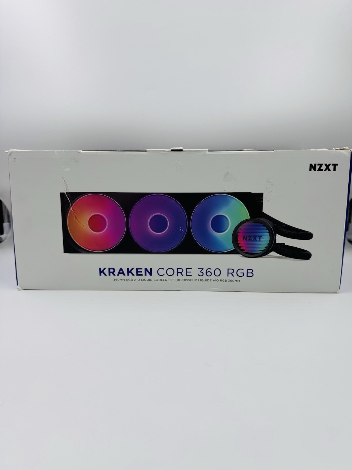 NZXT Kraken Core 360 RGB AIO Liquid CPU Cooler 360mm Black Open Box NZXT Kraken Core 360 RGB AIO Liquid CPU Cooler 360mm Black Open Box