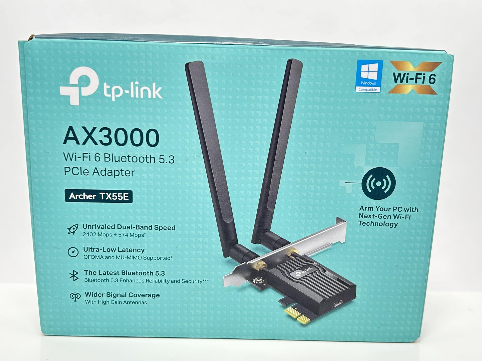 TP-Link Archer TX55E AX3000 WiFi 6 PCIe Card Bluetooth 5.2 WPA3 Dual Band PC TP-Link Archer TX55E AX3000 WiFi 6 PCIe Card Bluetooth 5.2 WPA3 Dual Band PC