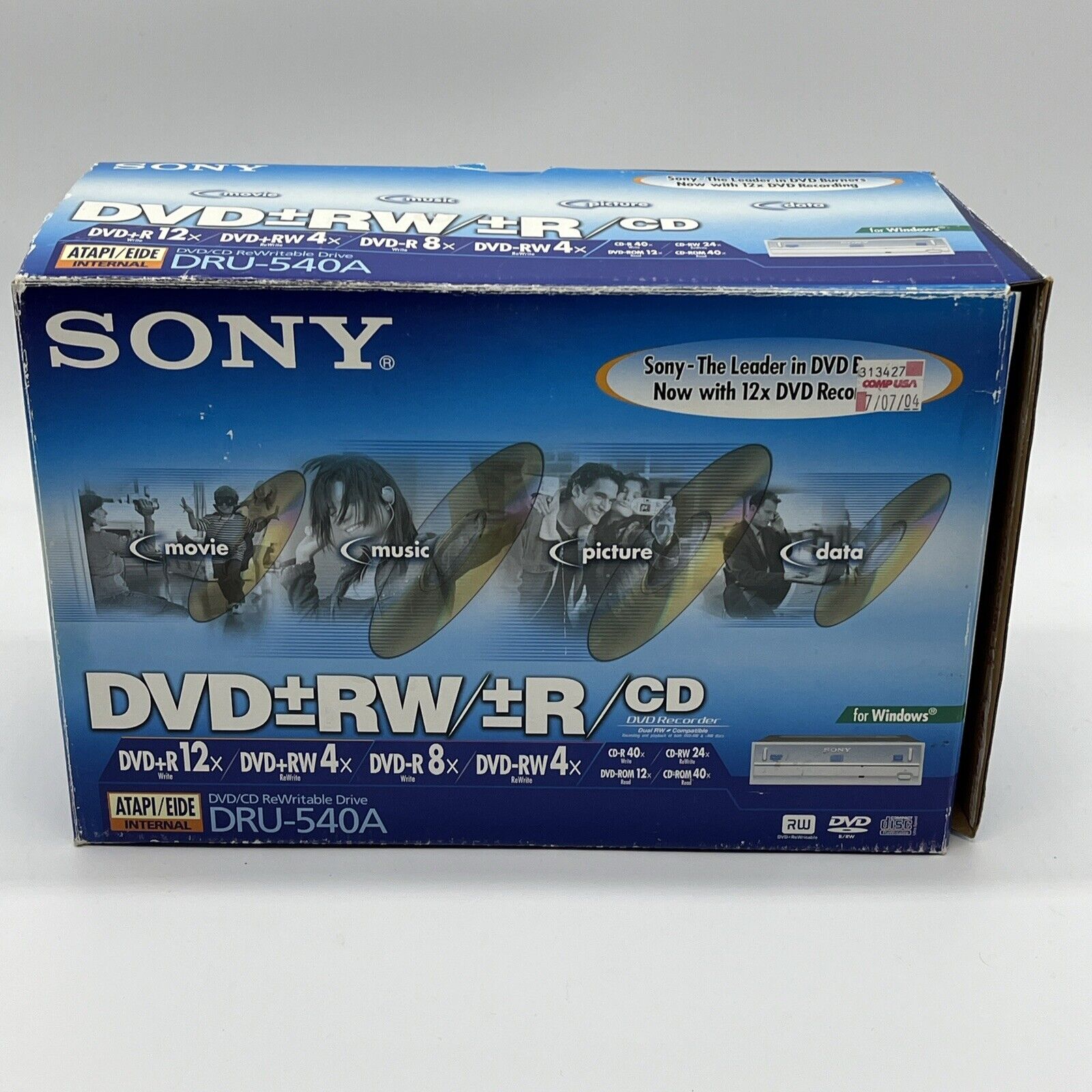 Vintage Sony DVD/CD Rewritable Drive DRU-540A  w/ Original Box DVD Burner