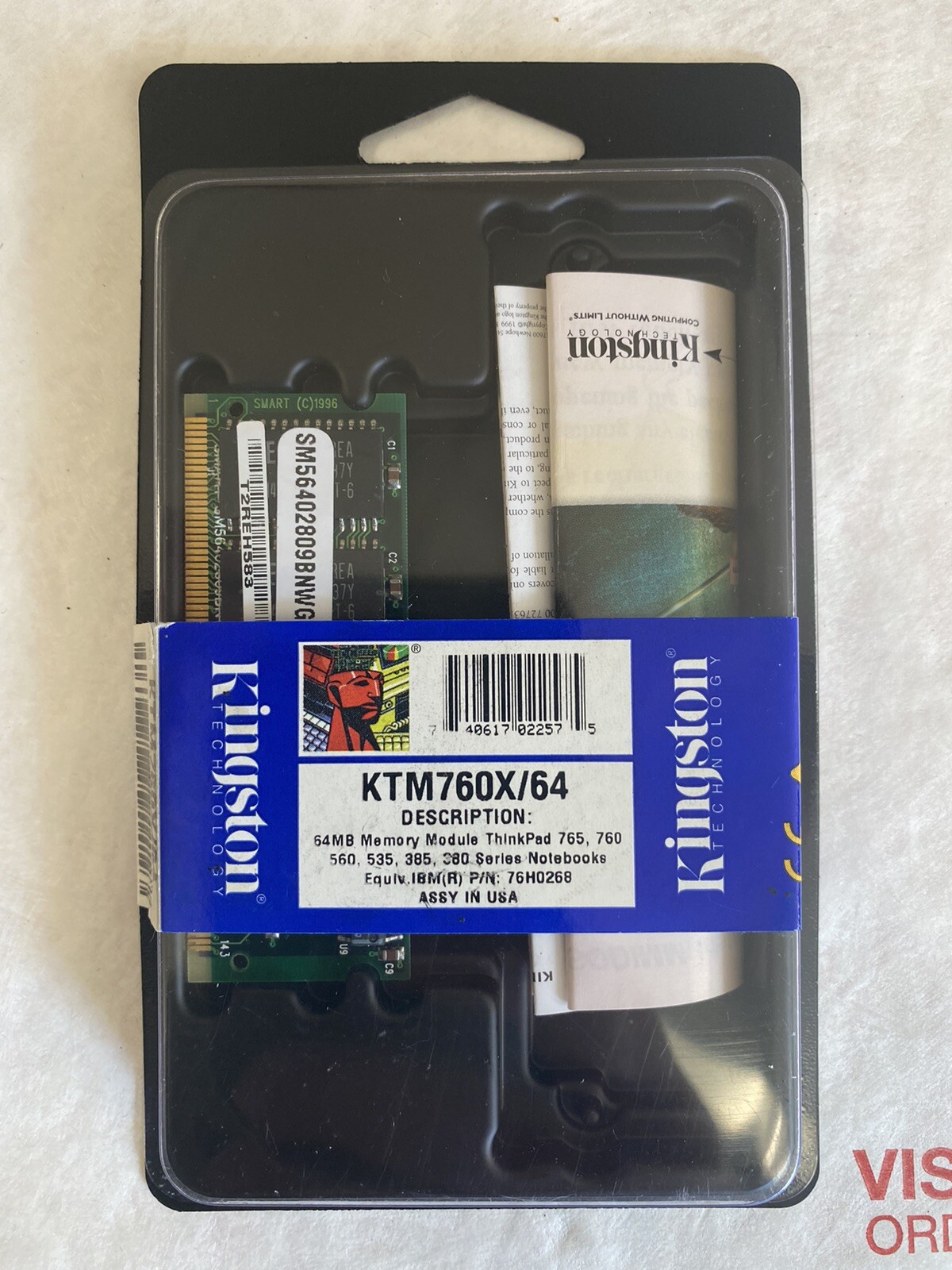 KTM760X/64 KINGSTON 64MB EDO SO NP DIMM IBM EQIV. 76H0268 KTM760X/64 KINGSTON 64MB EDO SO NP DIMM IBM EQIV. 76H0268