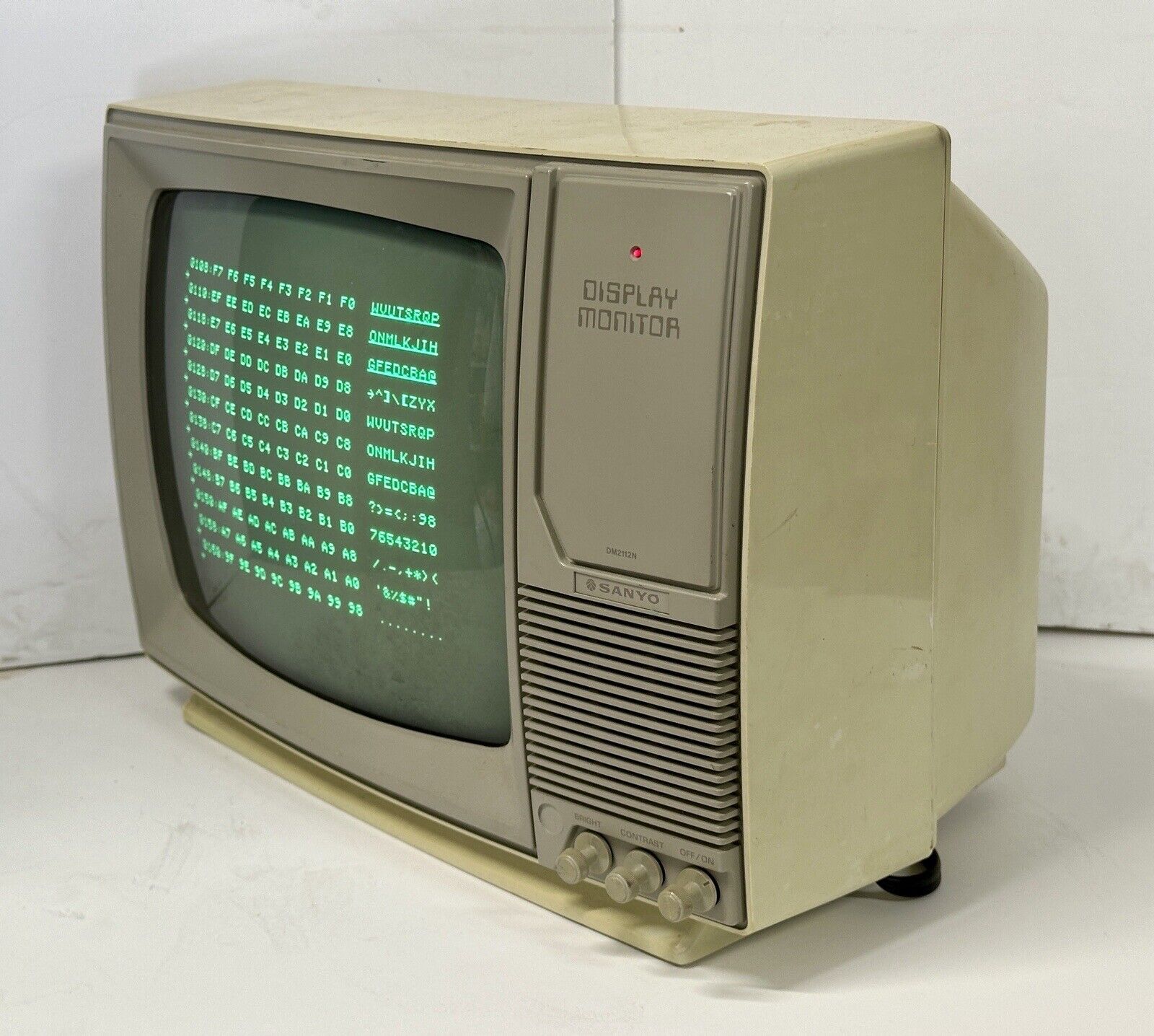 Vintage composite computer Sanyo video monitor from 1983.