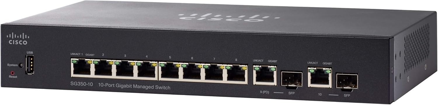 CISCO SYSTEMS Sg350 10-Port Gigabit Managed Switch (SG35010K9NA) CISCO SYSTEMS Sg350 10-Port Gigabit Managed Switch (SG35010K9NA)
