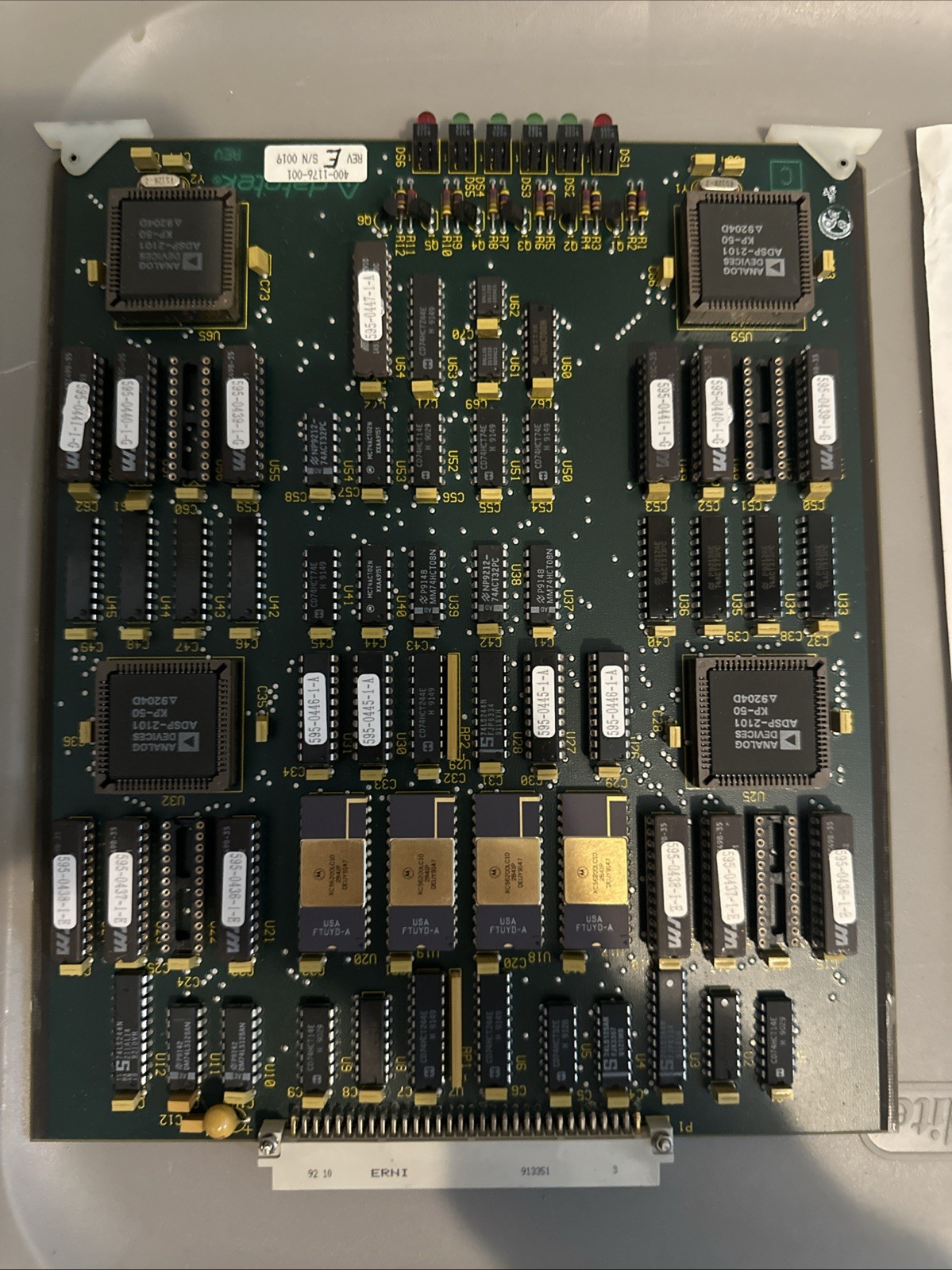 Vintage Datotek DCU Cryptography PCB 400-1176-001 Rev E Serial 0019 ADSP-2101 Vintage Datotek DCU Cryptography PCB 400-1176-001 Rev E Serial 0019 ADSP-2101