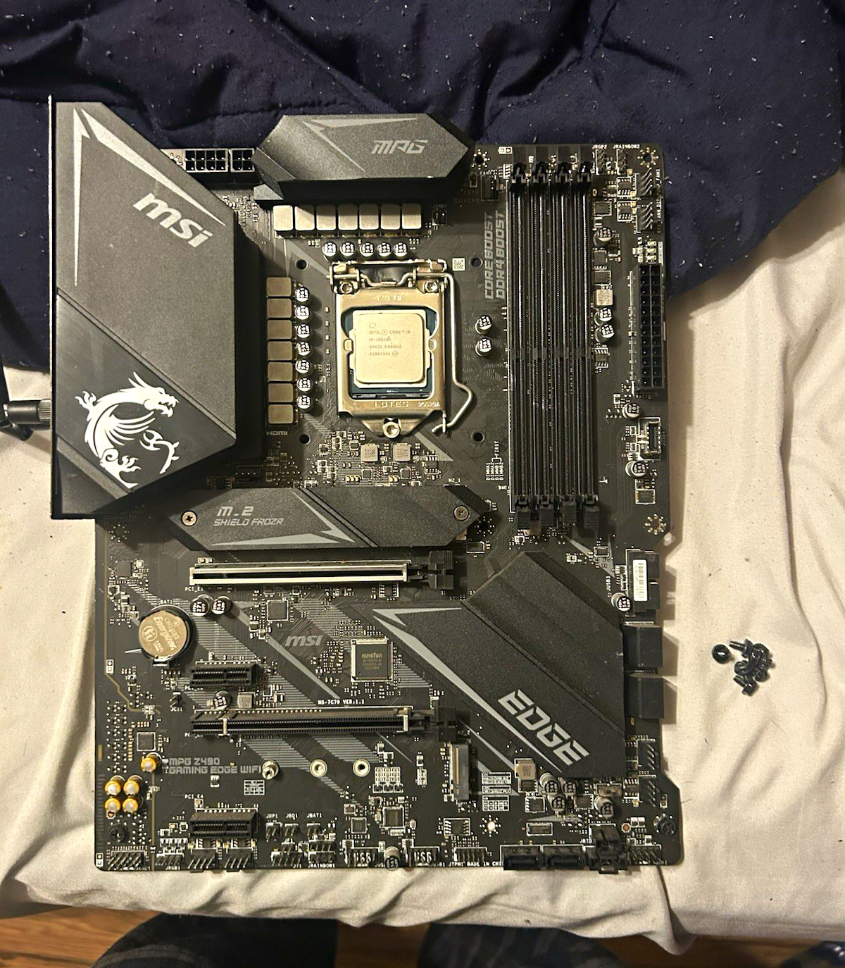 MSI MPG Z490 Gaming Edge WiFi ATX Motherboard + Intel i9-10850K CPU + 1TB NVMe MSI MPG Z490 Gaming Edge WiFi ATX Motherboard + Intel i9-10850K CPU + 1TB NVMe