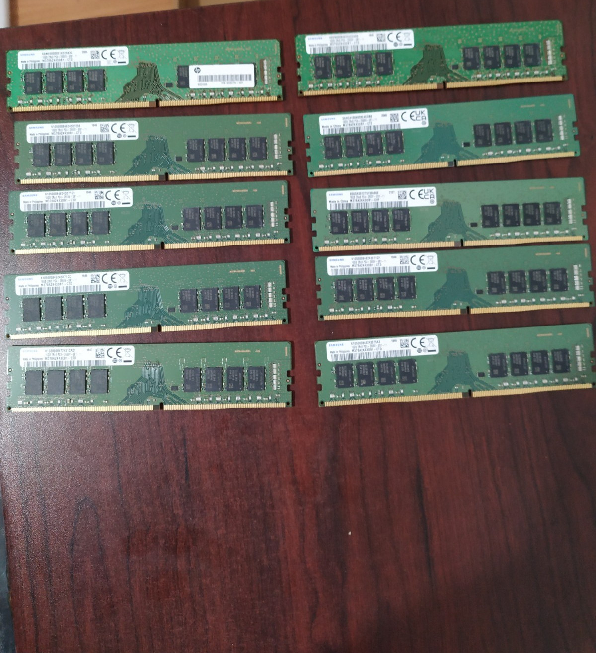 Lot of 10 Samsung 16GB 2Rx8 PC4-2666V(9pc) and PC4-2933Y(1pc)DDR4 Desktop Memory Lot of 10 Samsung 16GB 2Rx8 PC4-2666V(9pc) and PC4-2933Y(1pc)DDR4 Desktop Memory
