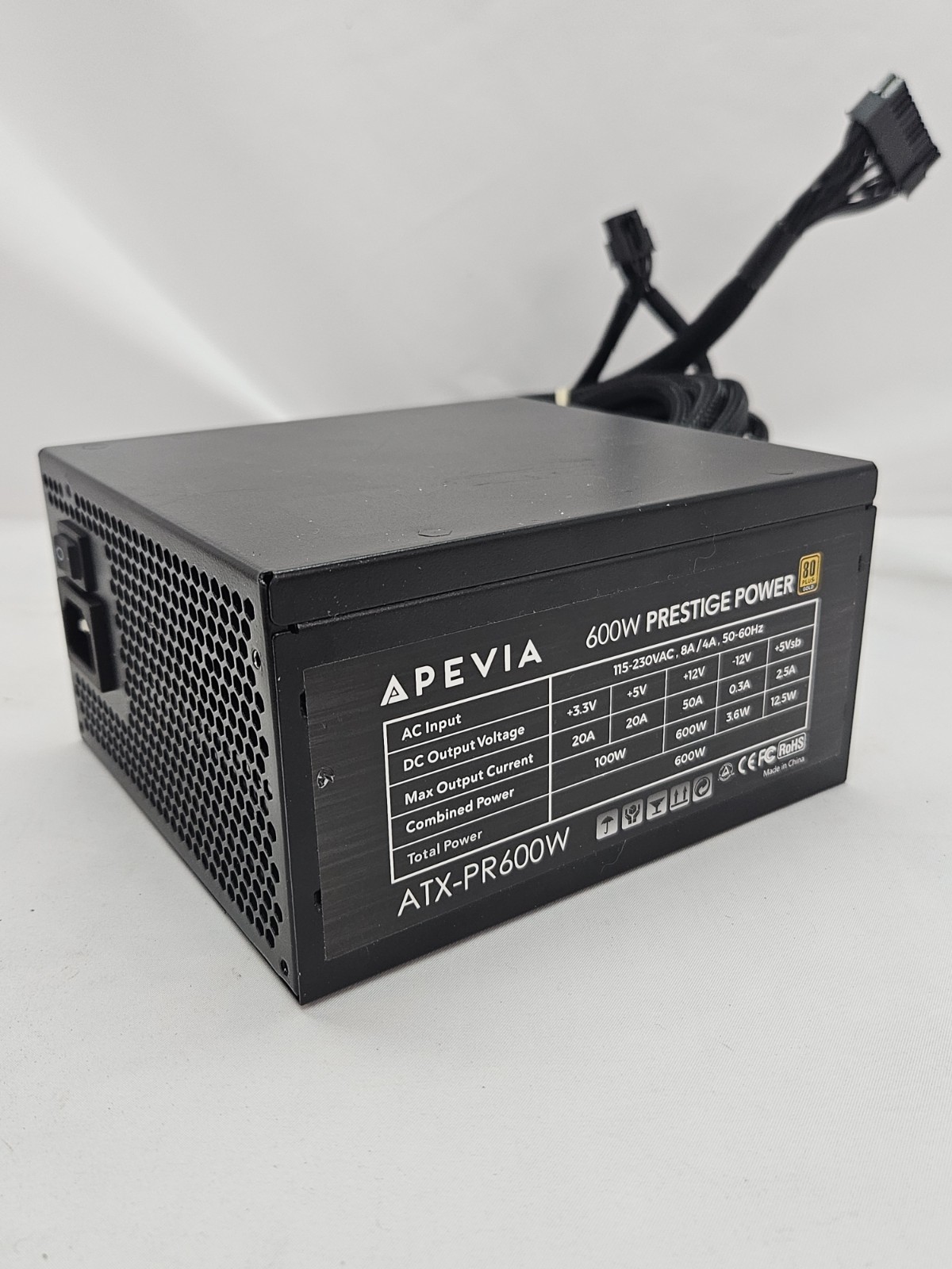 Apevia 600W ATX-PR600W Prestige Series Power Supply Apevia 600W ATX-PR600W Prestige Series Power Supply