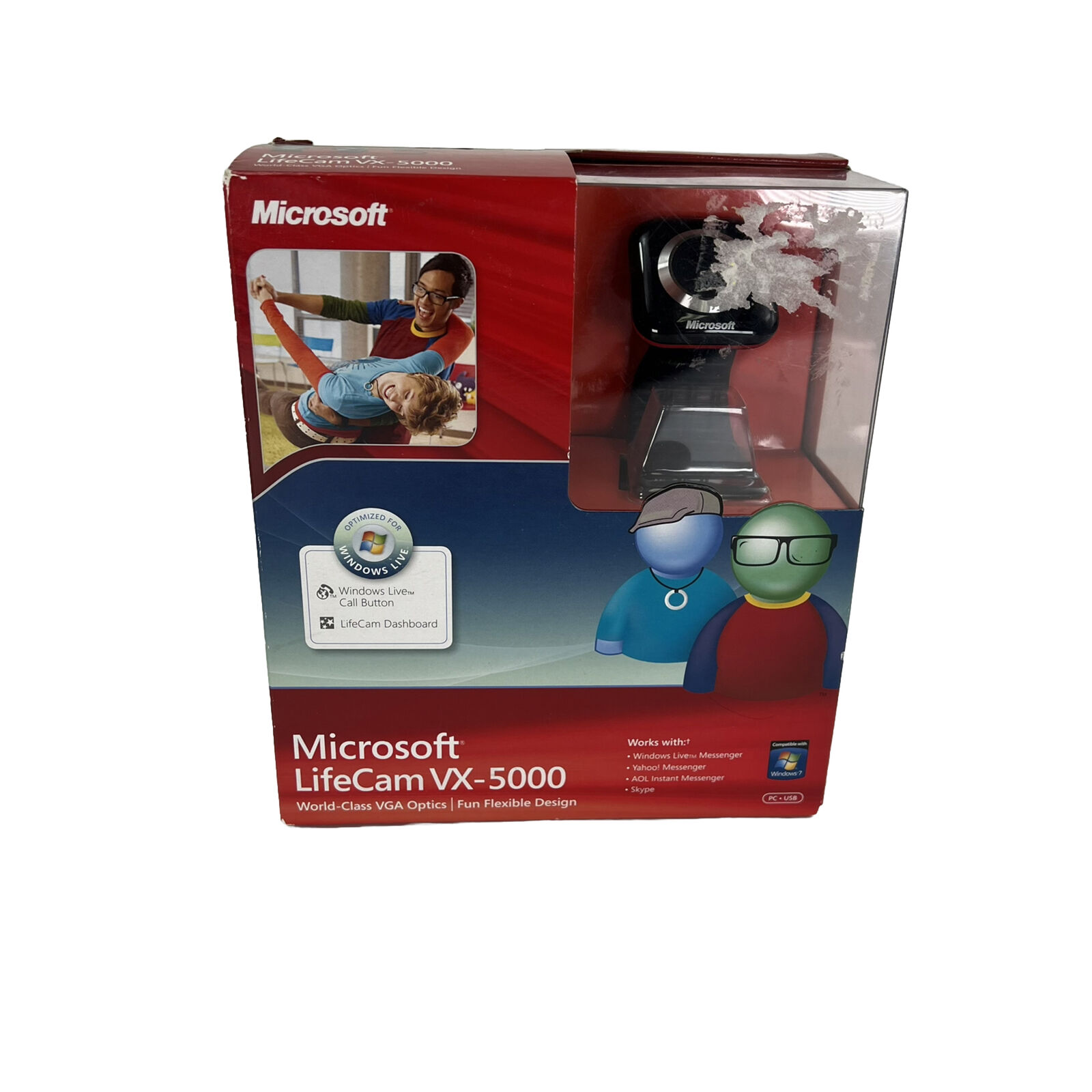 Microsoft LifeCam VX-5000 Web Cam VGA Optics USB 2.0 Mac and PC USB Vintage