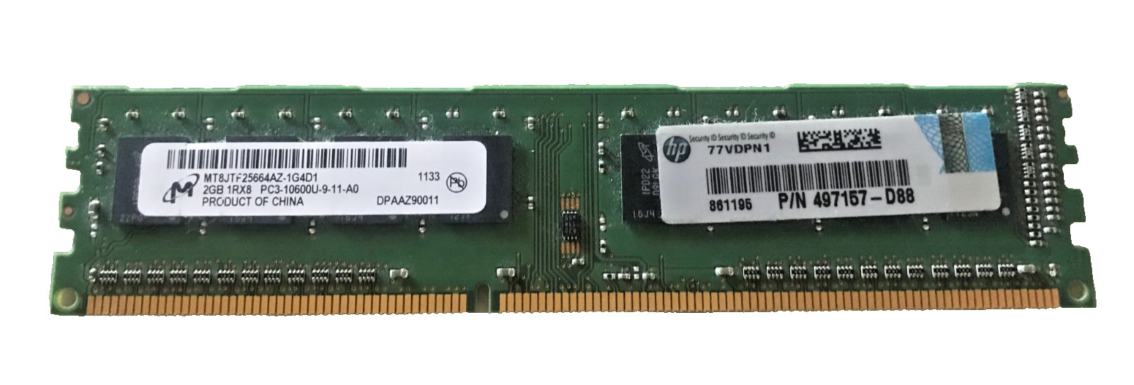 Micron 2GB DDR3 1Rx8 PC3-10600U Desktop RAM Memory (MT8JTF25664AZ-1G4D1) Micron 2GB DDR3 1Rx8 PC3-10600U Desktop RAM Memory (MT8JTF25664AZ-1G4D1)