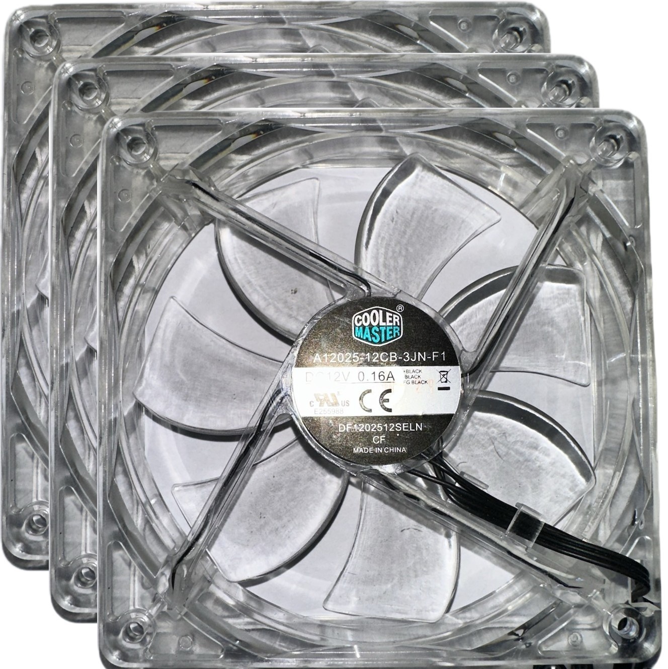3X Lot Cooler Master Quiet PC Case Fan A12025-12CB-4BN-F1 DC12V 0.16A 12CM Molex 3X Lot Cooler Master Quiet PC Case Fan A12025-12CB-4BN-F1 DC12V 0.16A 12CM Molex