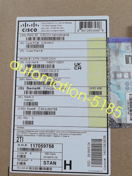 Cisco Catalyst 9300 24 Port 10G mGig with Modular Uplink UPOE C9300-24UX-E Cisco Catalyst 9300 24 Port 10G mGig with Modular Uplink UPOE C9300-24UX-E