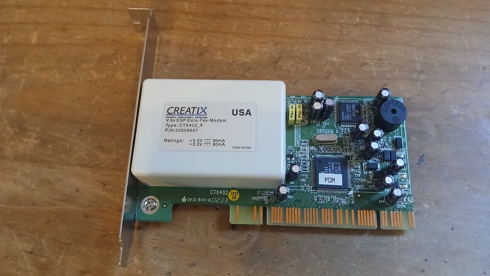 Vintage Creatix CTX402_9 56K V.9x DSP Data Fax Internal PCI Modem Card Vintage Creatix CTX402_9 56K V.9x DSP Data Fax Internal PCI Modem Card