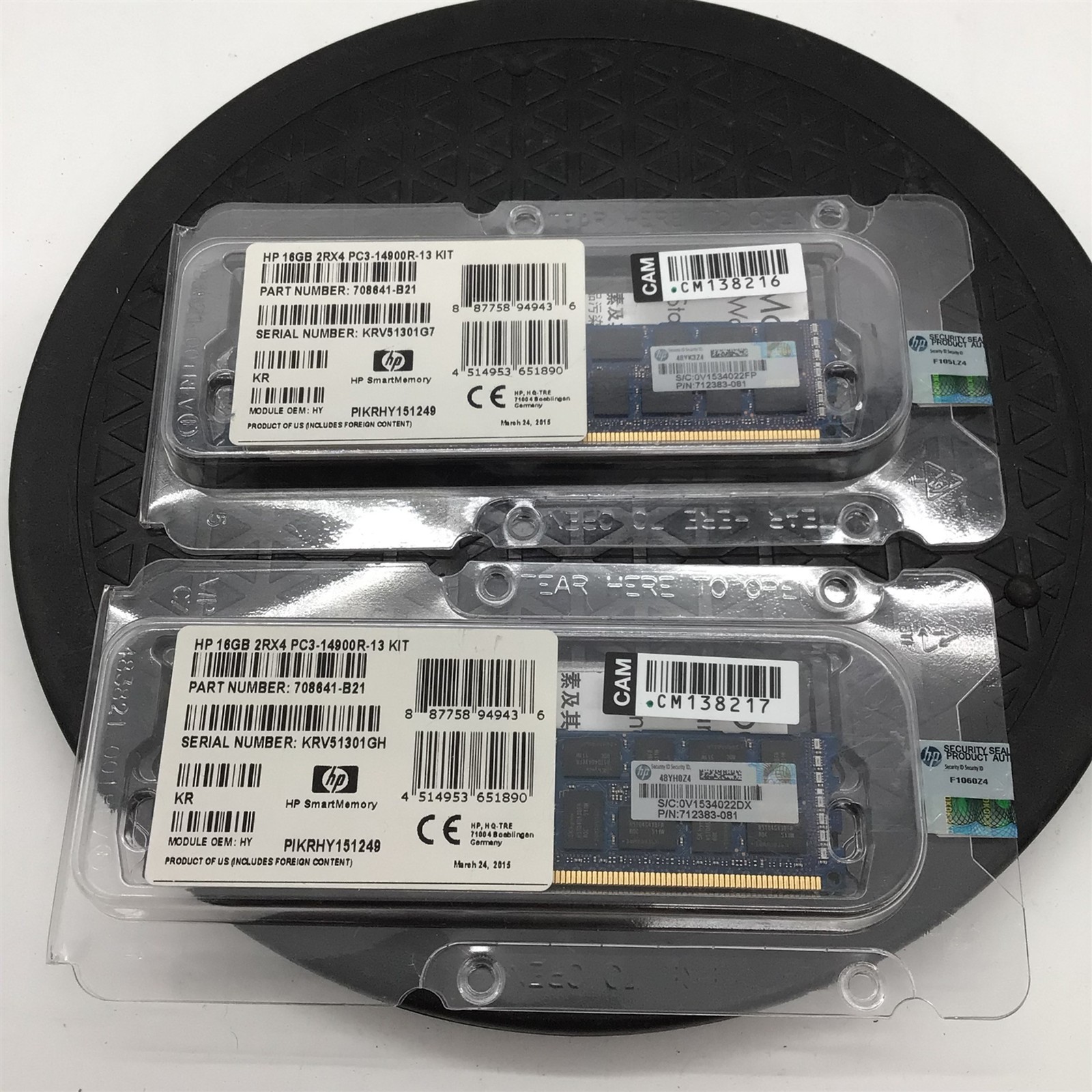 Lot of Two NEW HP 16GB PC3-14900R ECC RDIMM Memory RAM Modules 1P708641-B21 Lot of Two NEW HP 16GB PC3-14900R ECC RDIMM Memory RAM Modules 1P708641-B21