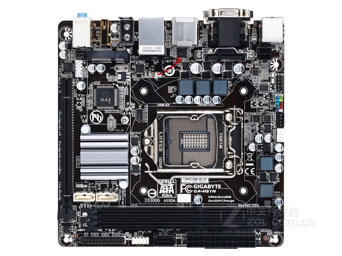 GIGABYTE H81N(rev.1.0) Intel H81 DDR3 LGA 1150 Mini-ITX Motherboard