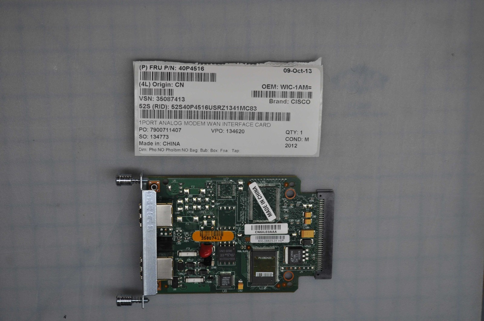 CISCO 1PORT ANALOG MODEM WAN INTERFACE CARD GRADE A WIC-1AM CISCO 1PORT ANALOG MODEM WAN INTERFACE CARD GRADE A WIC-1AM