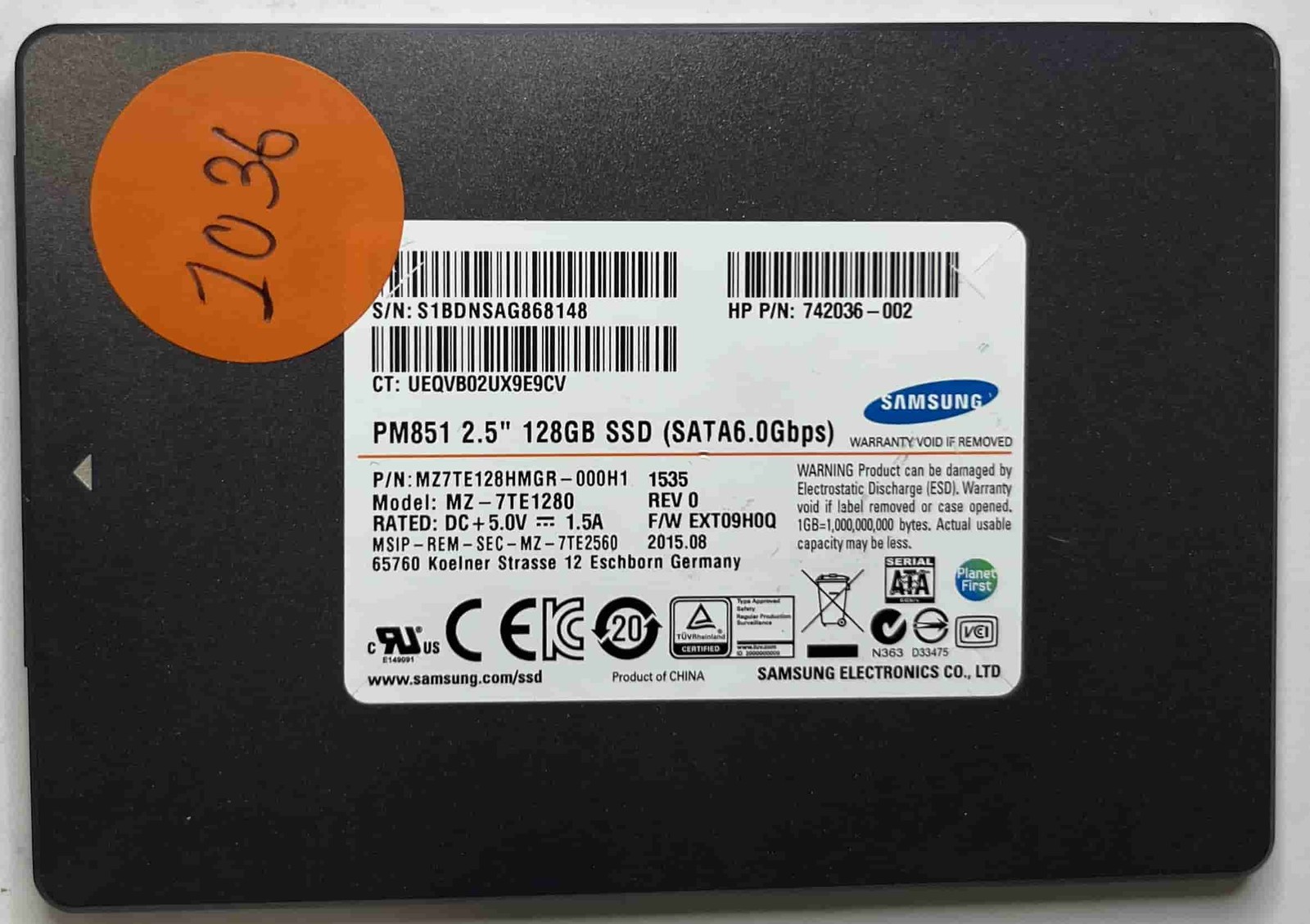 SAMSUNG MZ-7TE1280 MZ7TE128HMGR-000H1 (1036) SSD for Sale SAMSUNG MZ-7TE1280 MZ7TE128HMGR-000H1 (1036) SSD for Sale