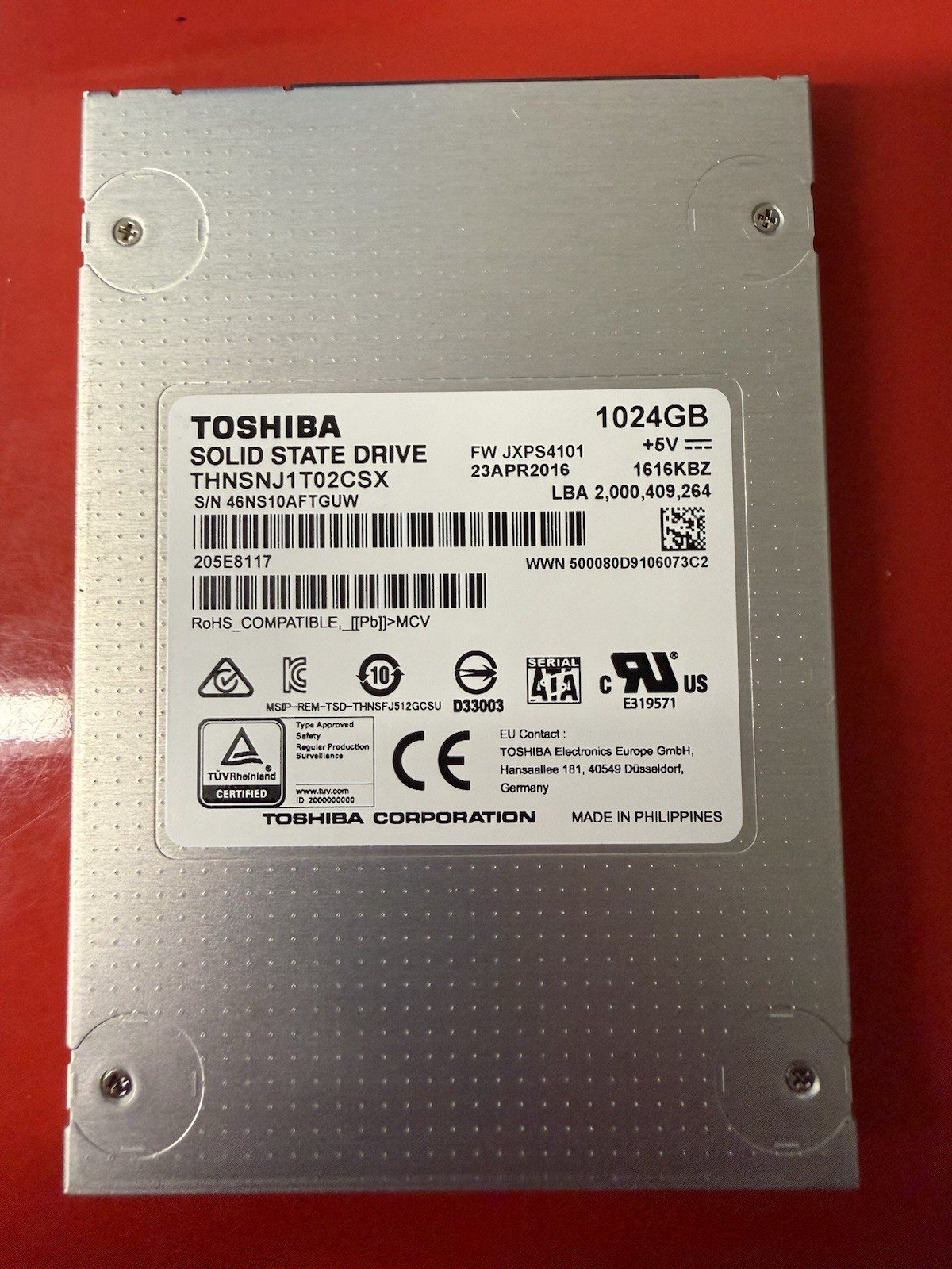Toshiba THNSNJ1T02CSX 1TB (1024GB) 2.5 Toshiba THNSNJ1T02CSX 1TB (1024GB) 2.5
