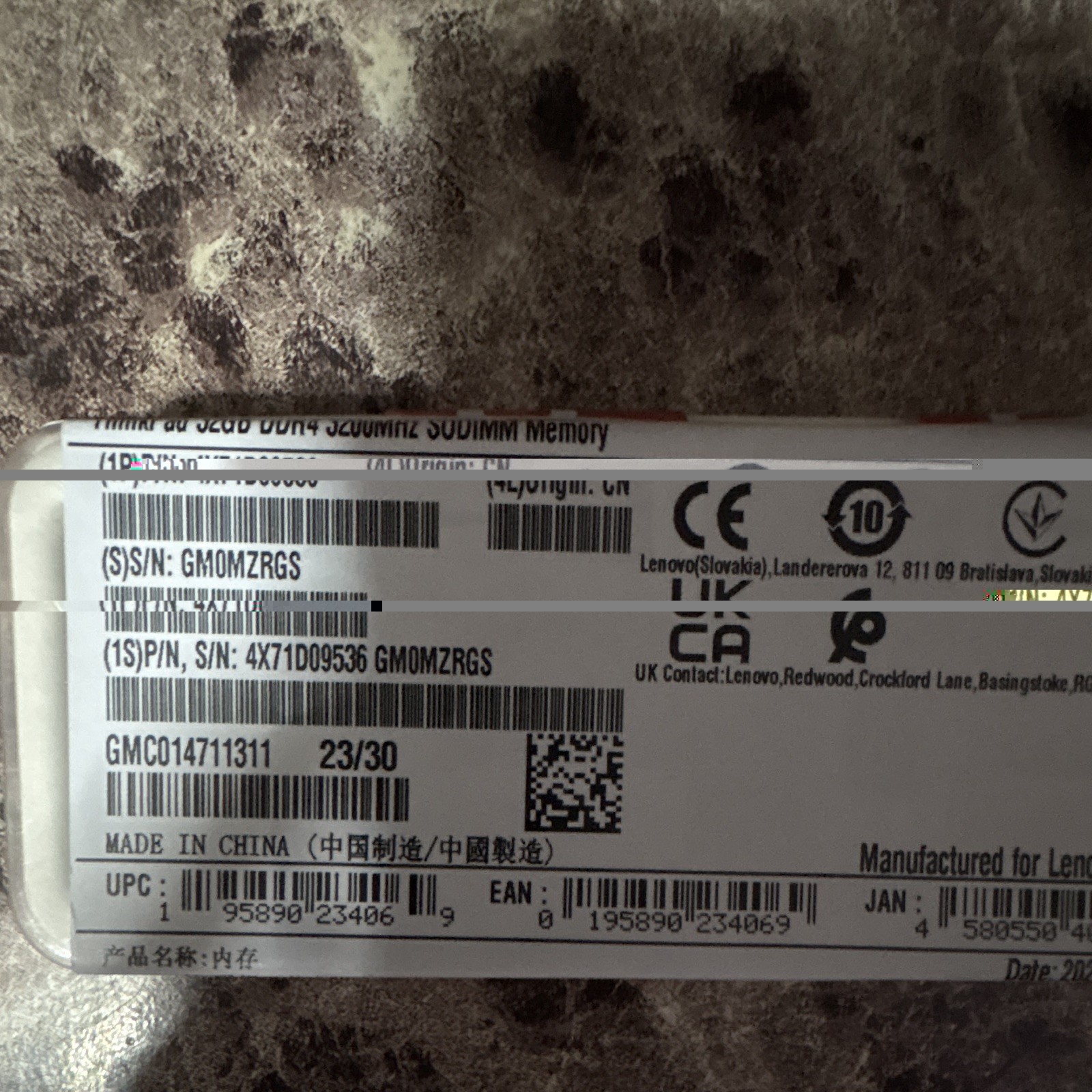 Lenovo 32GB DDR4 3200MHz SO-DIMM Laptop RAM 4X71D09536 PC4-25600 NEW SEALED Lenovo 32GB DDR4 3200MHz SO-DIMM Laptop RAM 4X71D09536 PC4-25600 NEW SEALED