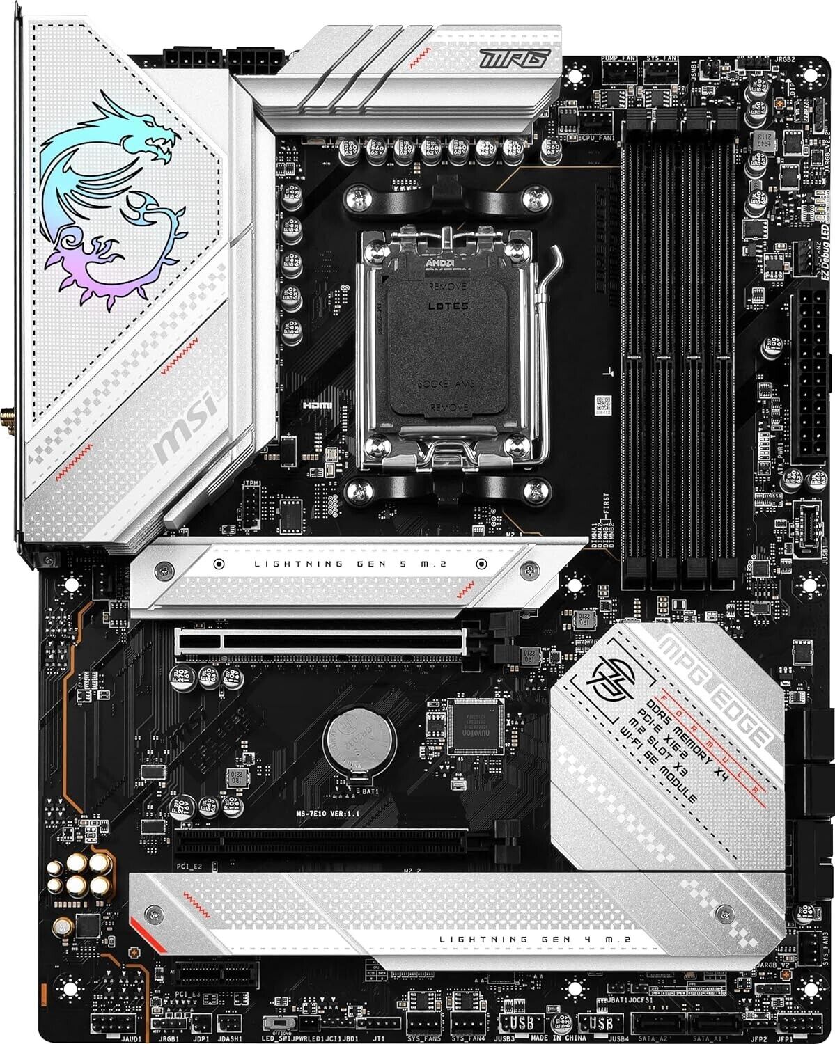 MSI MPG B650 EDGE WIFI AM5 AMD SATA 6Gb/s DDR5 Ryzen 7000 ATX Motherboard