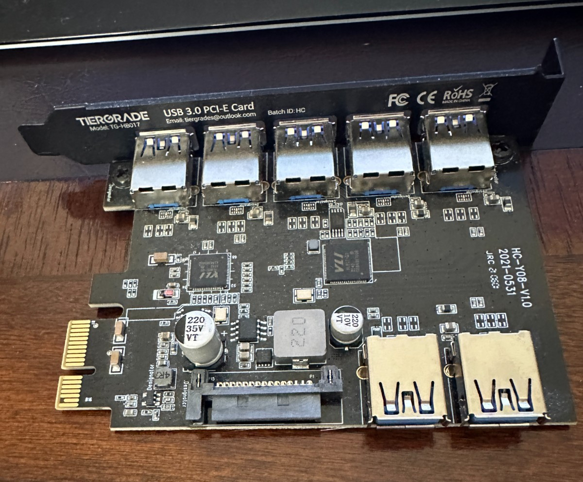 Tiergrade TG-HB07 USB 3.0 PCI-E Expansion Card 7 Port Desktop Adapter Tiergrade TG-HB07 USB 3.0 PCI-E Expansion Card 7 Port Desktop Adapter