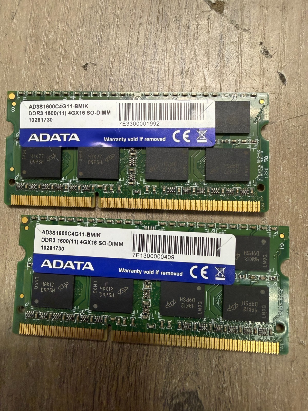 ADATA AD3S1600C4G11-BMIK 4GBX16 8 GB Total (4GBX2) ADATA AD3S1600C4G11-BMIK 4GBX16 8 GB Total (4GBX2)