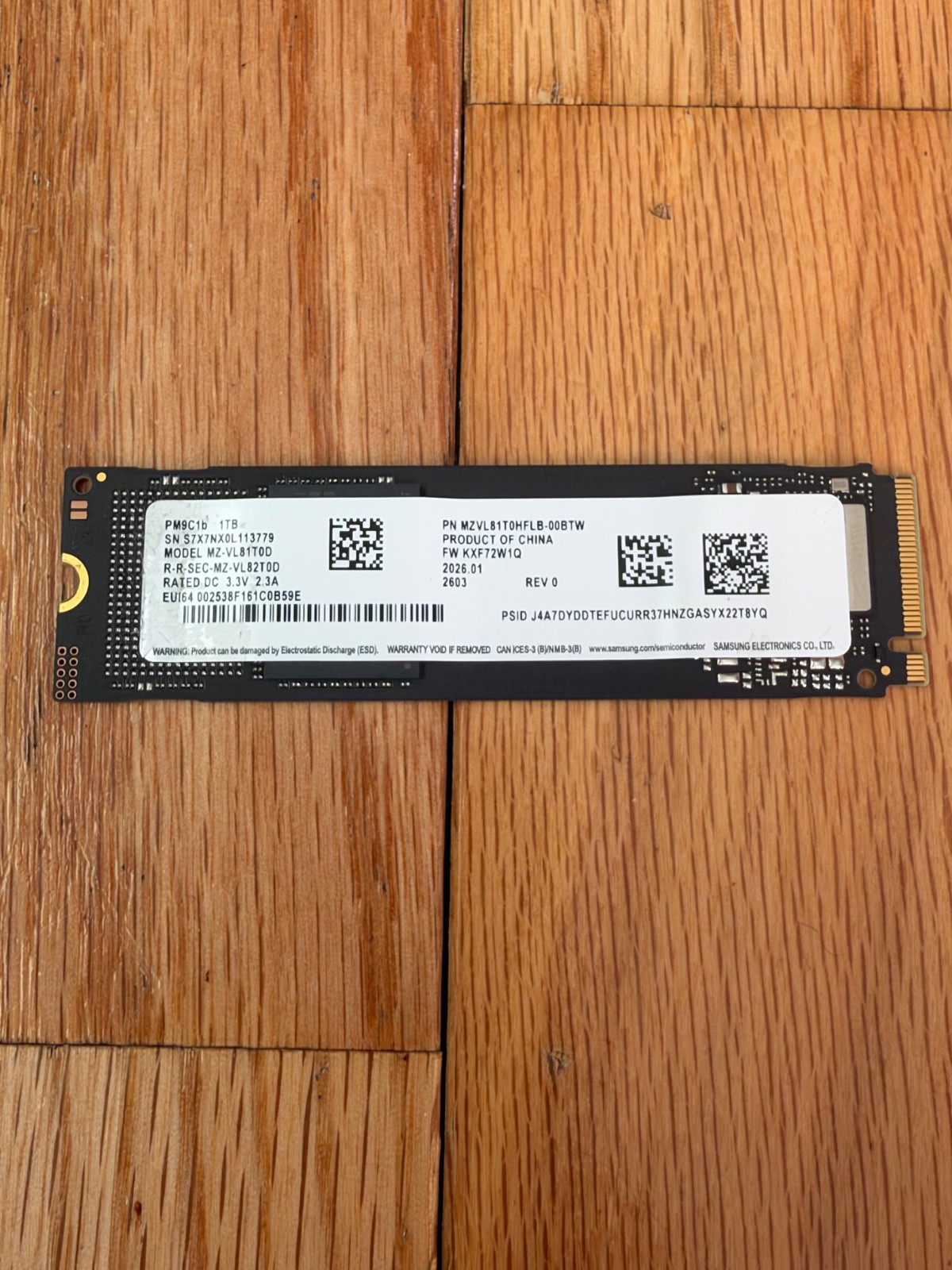 Samsung 2280mm PM9C1b 1TB M.2 NVMe Gen 4.0 x 4 SSD MZ-VL81T0D