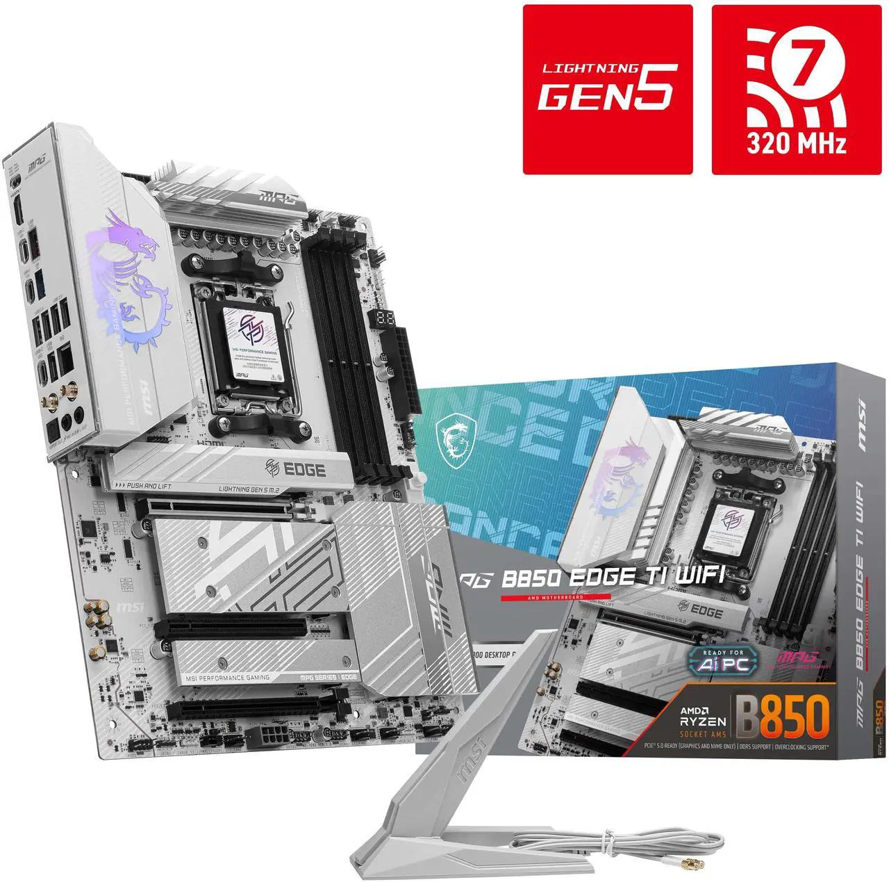 (Factory Refurbished) MSI MPG B850 EDGE TI WIFI AM5 AMD ATX DDR5 MOTHERBOARD