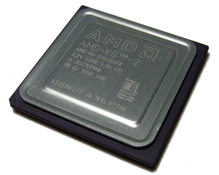 AMD-K6-2/500AFX  SOCKET 7  CPU TESTED WORKING VINTAGE RARE GOLD CERAMIC