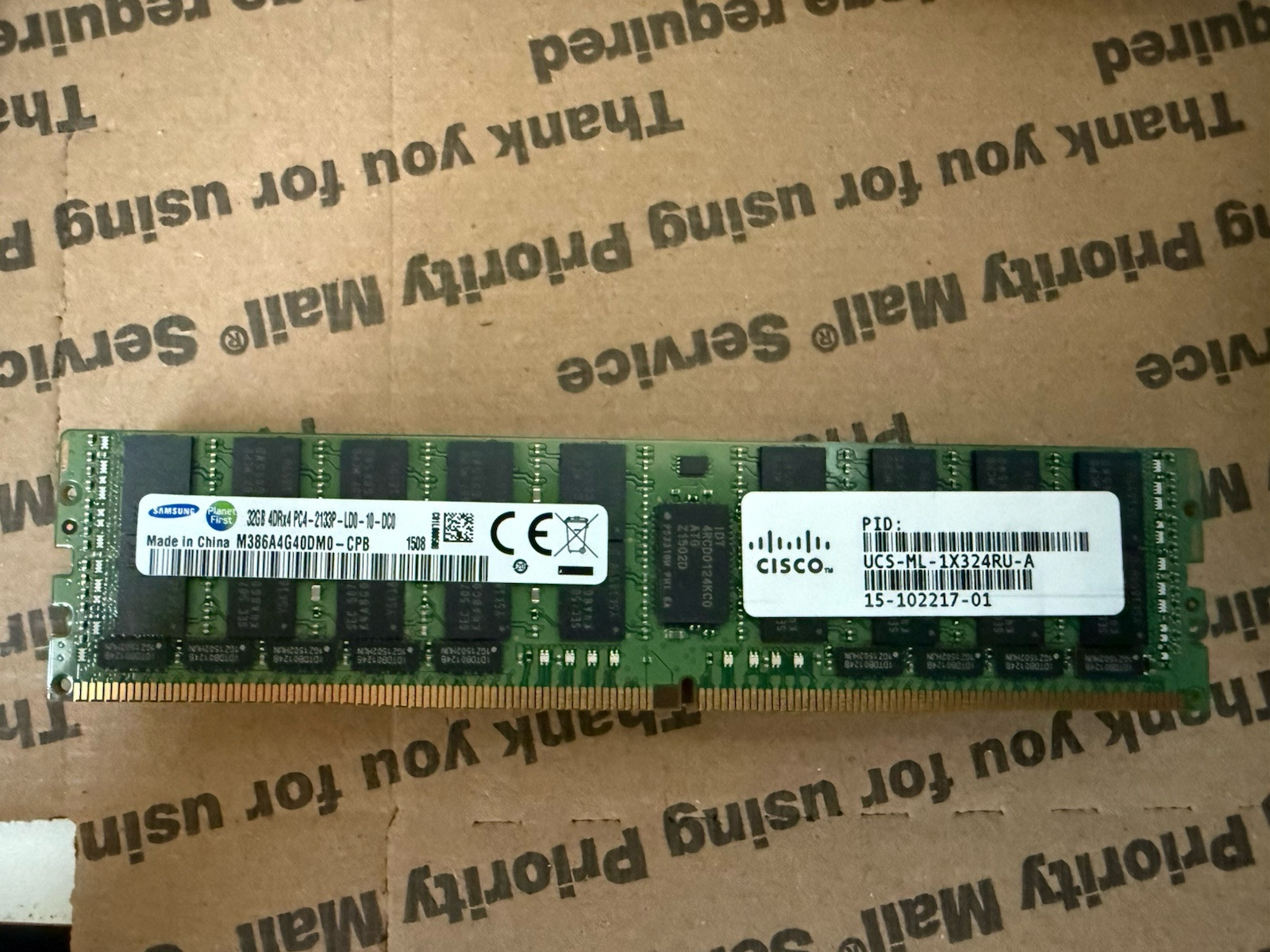 Lot of  10, CISCO 32GB 4DRx4 PC4-2133P, UCS-ML-1X324RU-A