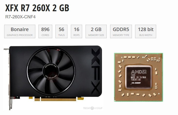 XFX AMD Radeon R7 260X 2GB GDDR5 Graphics Card✅DP HDMI 2x DVI✅
