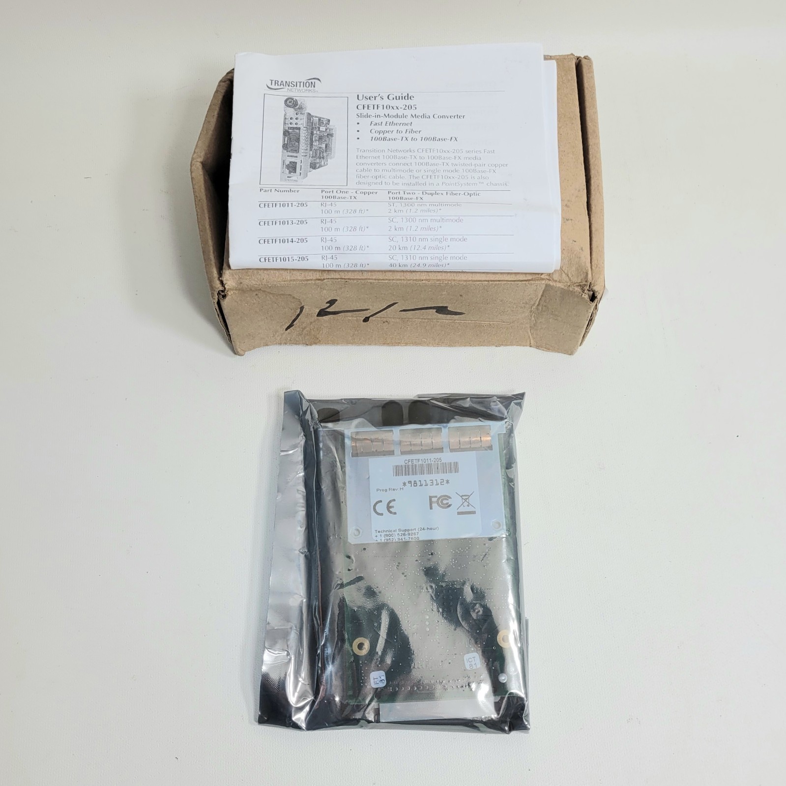 Transition Networks Fast Ethernet Slide-In Module Media Converter CFETF1011-205 Transition Networks Fast Ethernet Slide-In Module Media Converter CFETF1011-205