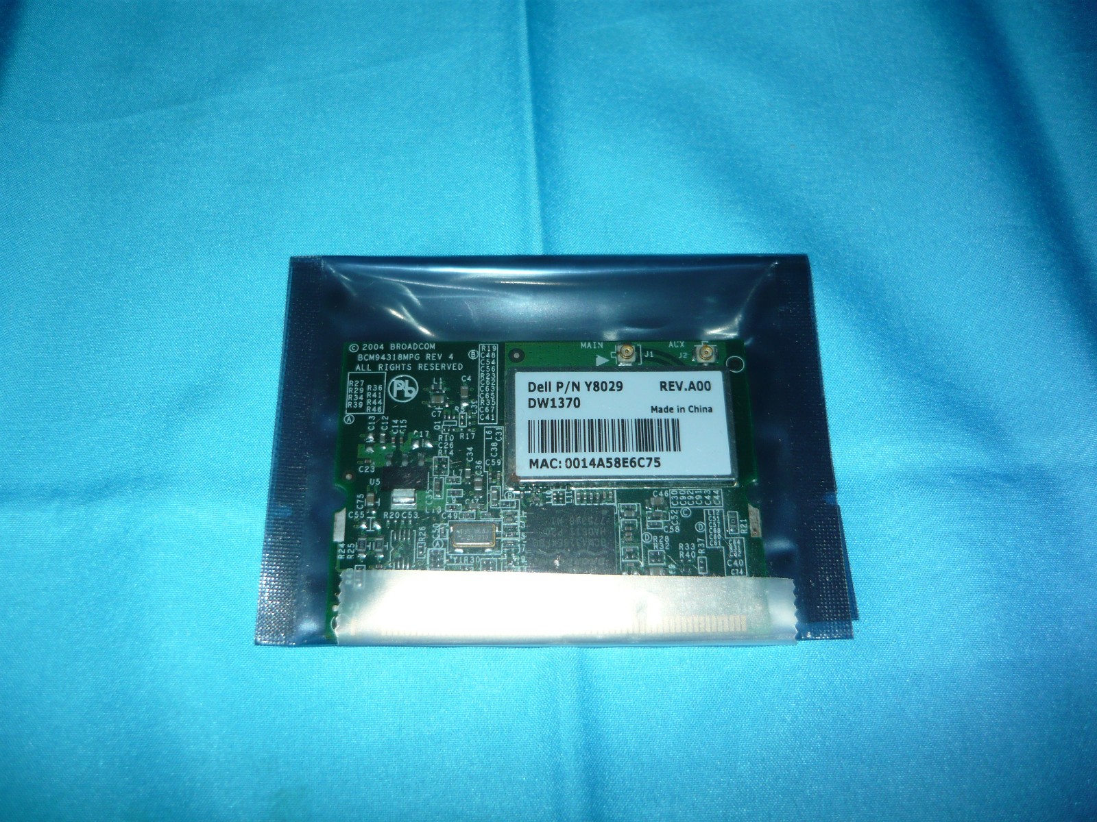 Vintage Dell Wireless 1370 Mini PCI WiFi Wireless Card Broadcom BCM94318MPG Used