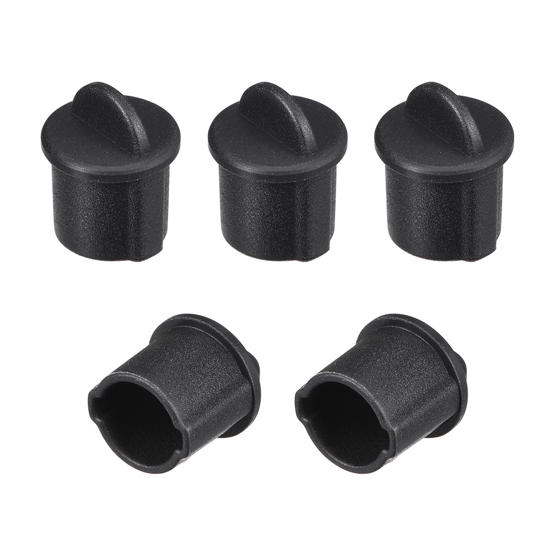 5Pcs Silicone BNC Anti-Dust Stopper Cap Cover 14x17mm  for Female Jack Black
